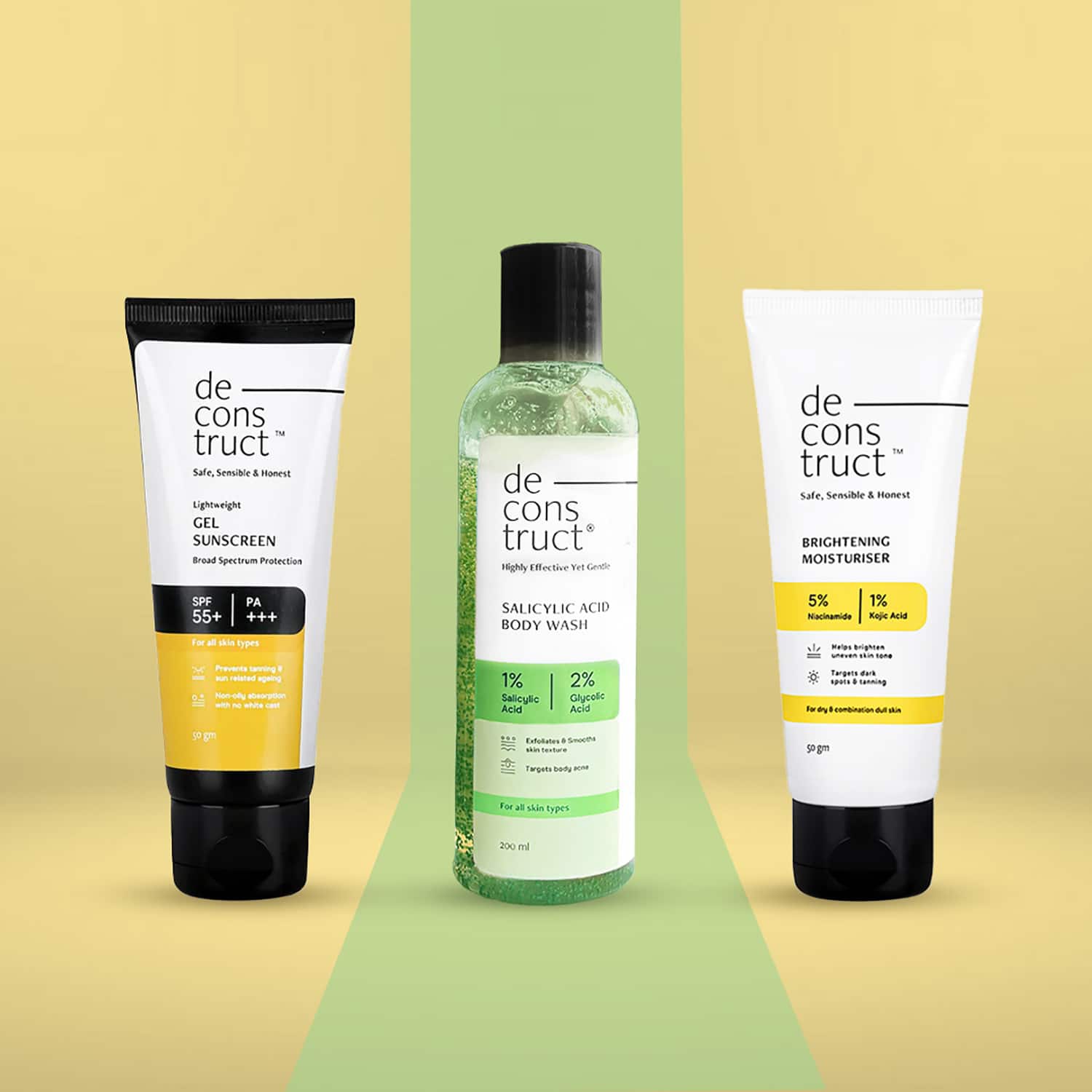 Deconstruct | Deconstruct Daily Essentials Combo - Sunscreen + Moisturizer + Body Wash