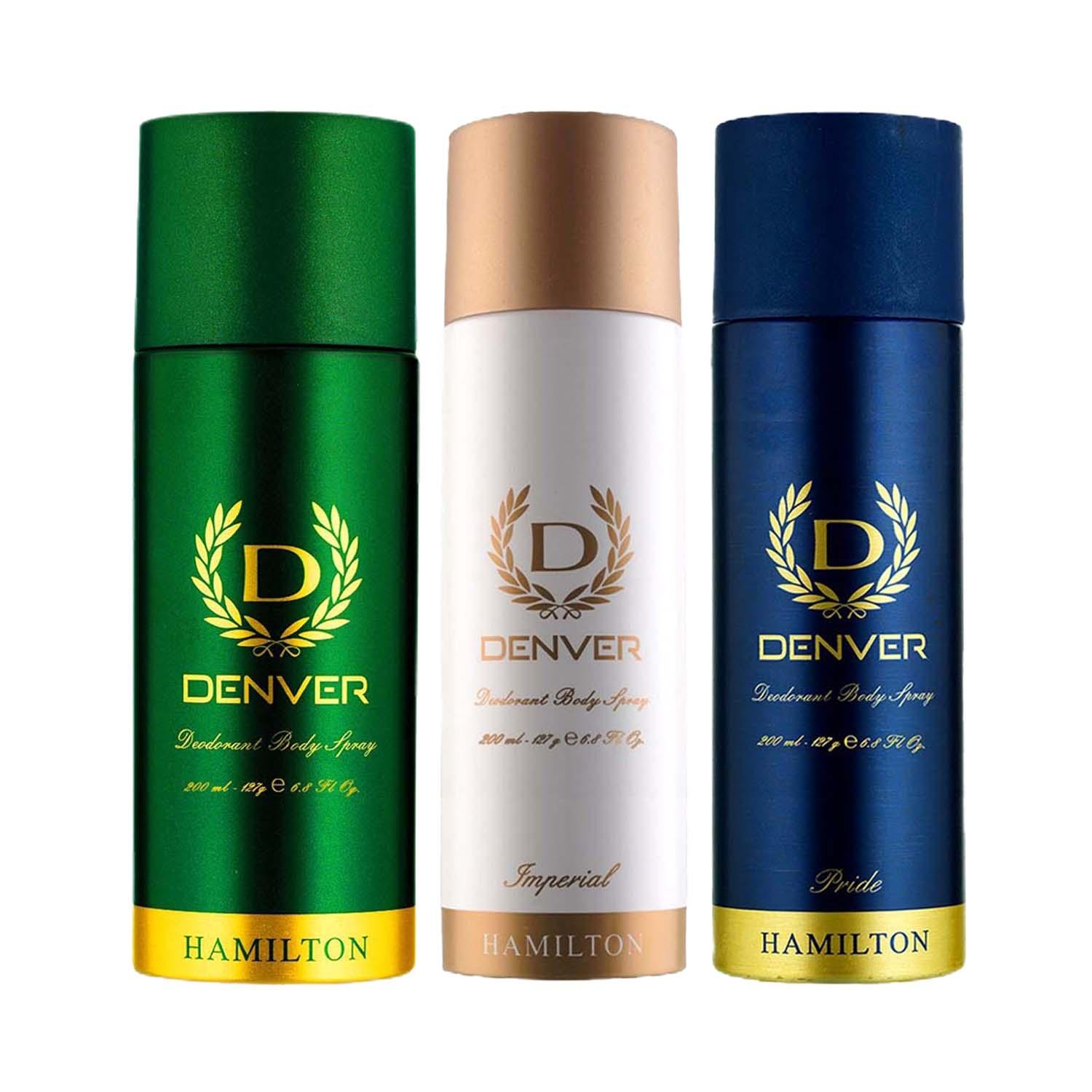 Denver | Denver Imperial Deo for Men (200 ml) & Deo (200 ml) & Pride Deo (200 ml) Combo