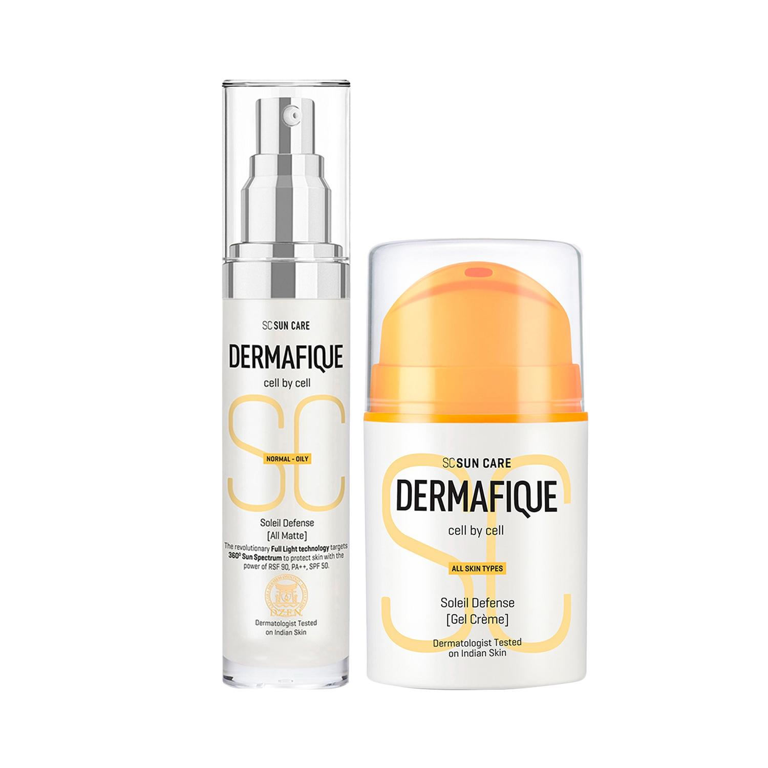 Dermafique | Dermafique All season Sun Protection Combo - Matte Sunscreen + Creme Suncreen