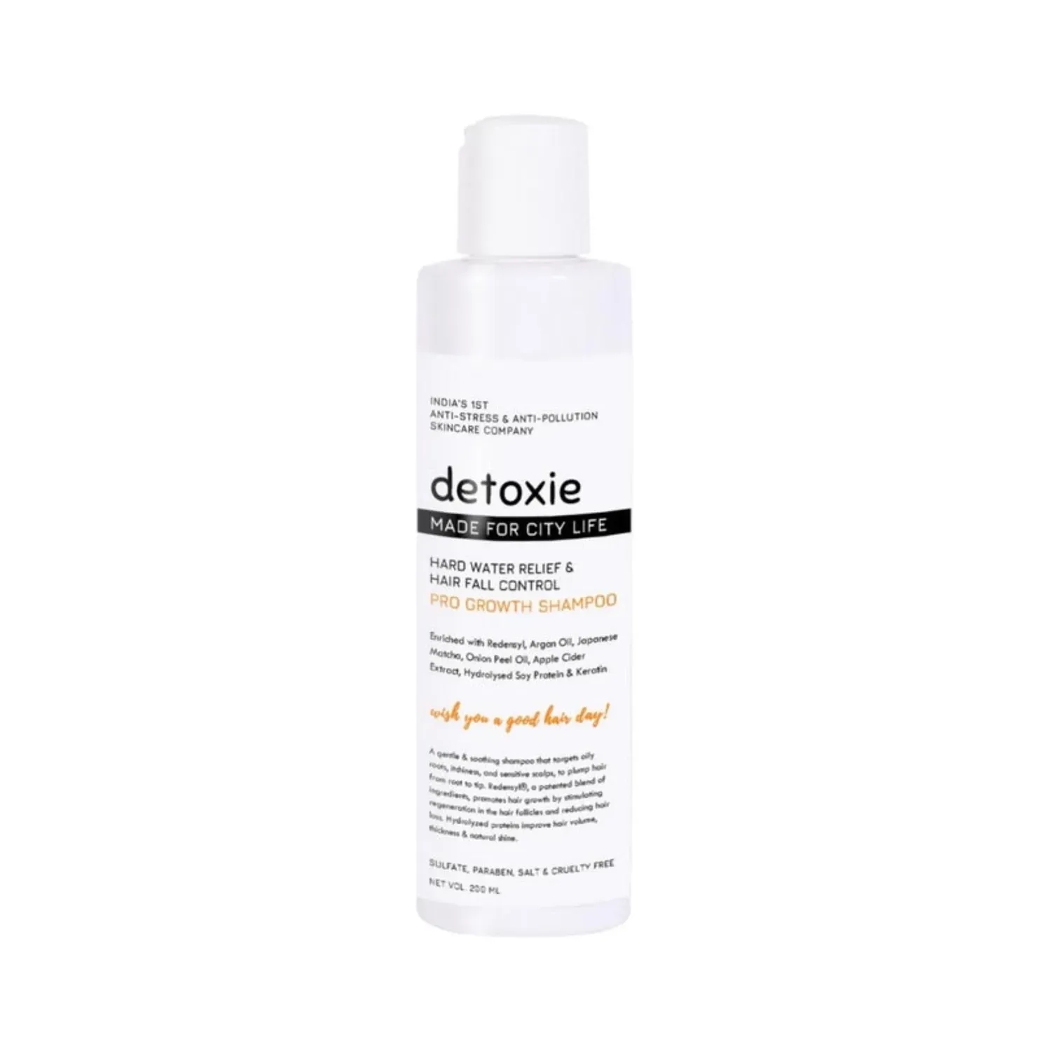 Detoxie Hard Water Relief & Hair Fall Control Pro Growth Shampoo (200ml)
