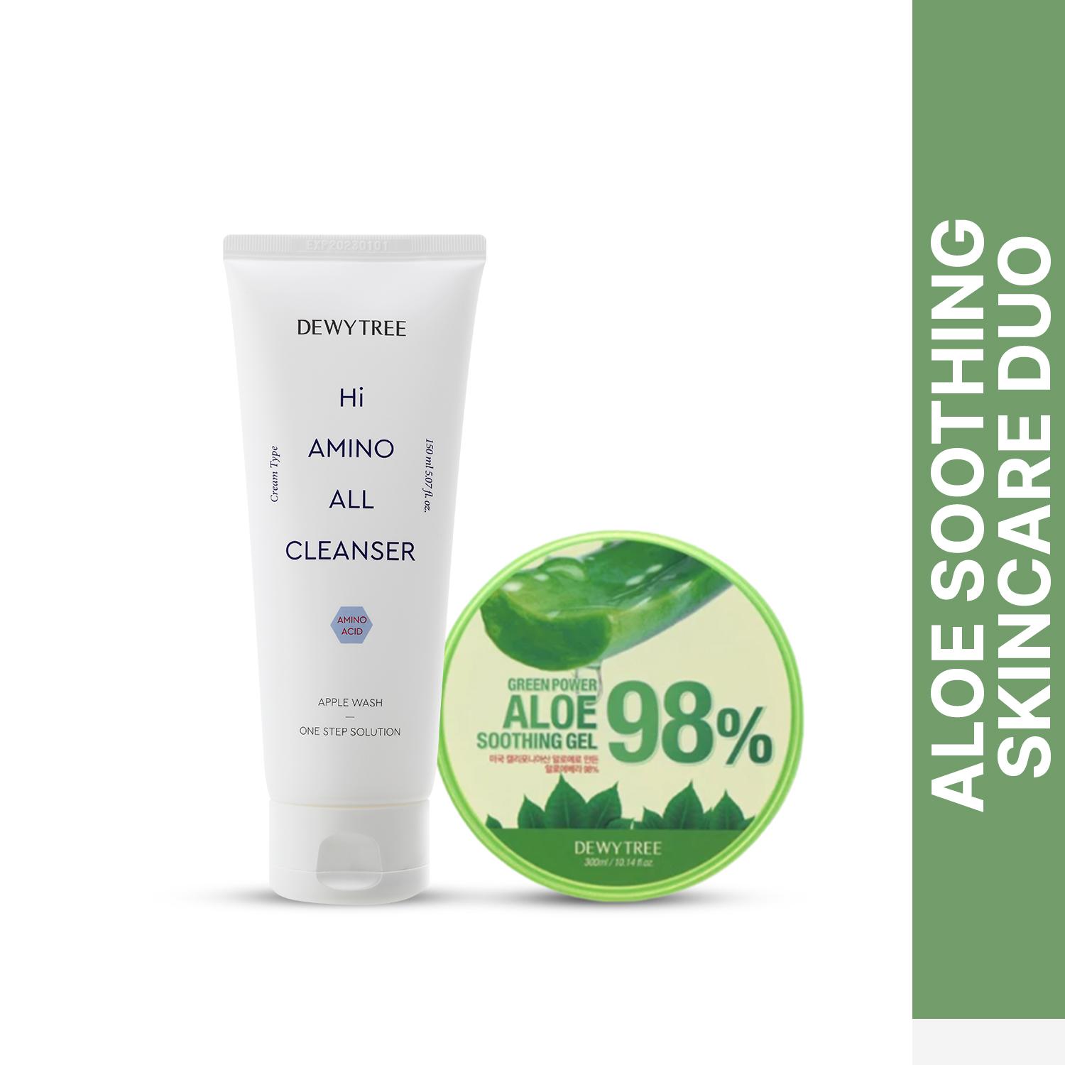 Dewytree | Dewytree Hi Amino All Cleanser (150 ml) & Green Power 98% Aloe Soothing Gel (300 ml) Combo
