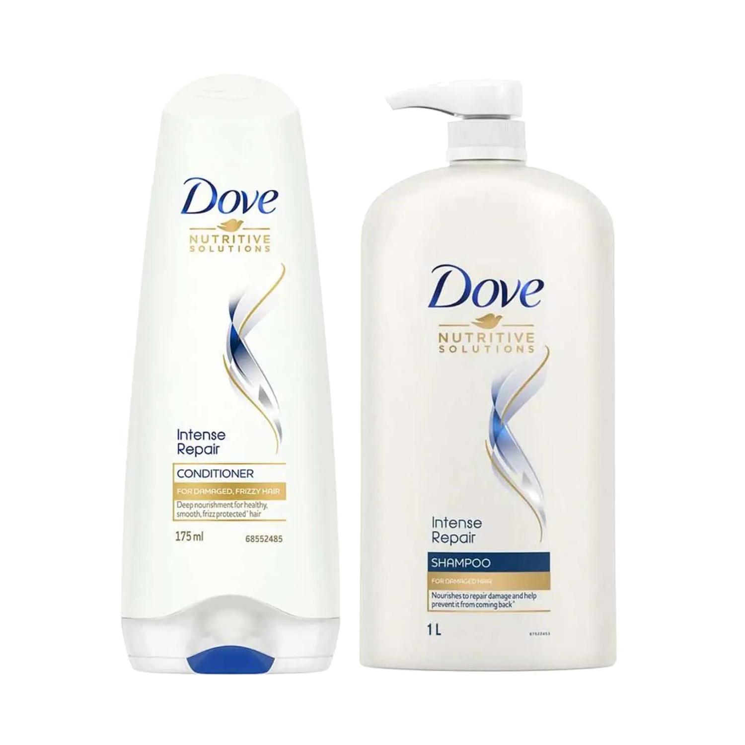Dove | Dove Intense Repair Combo (Buy 1Ltr Shampoo and Get 190ml Conditioner Free)
