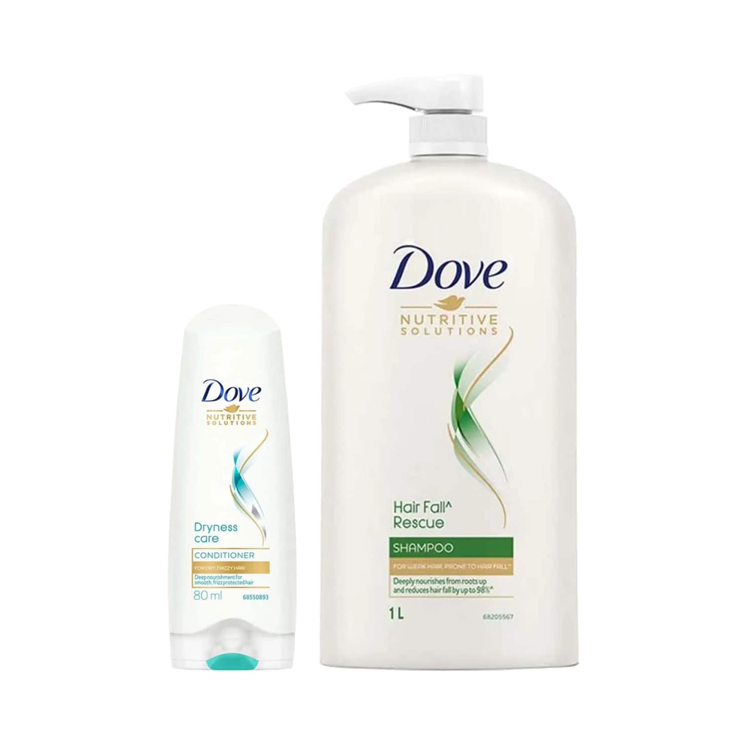 Dove | Dove Hair Fall Rescue Shampoo (1000 ml) + Dryness Care Conditioner (175 ml) Combo