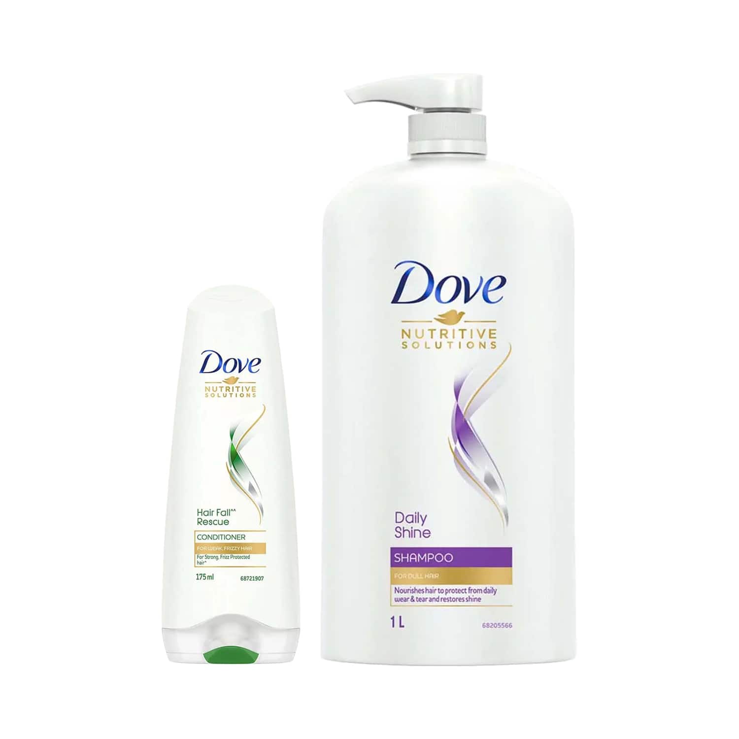 Dove | Dove Daily Shine Shampoo (1000 ml) + Hair Fall Rescue Conditioner (175 ml) Combo