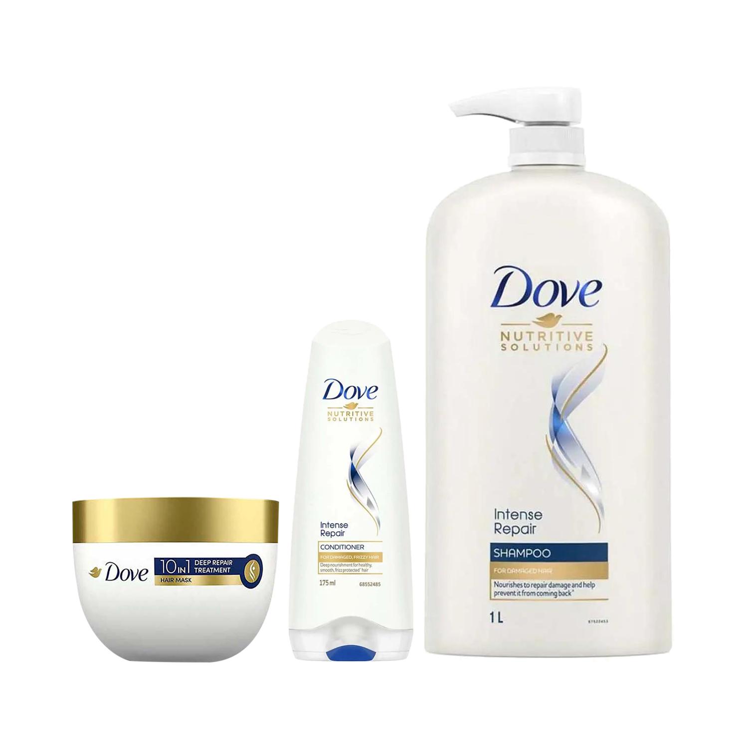 Dove | Dove Intense Repair Shampoo + Intense Repair Conditioner + Deep Repair Treatment Hair Mask Combo