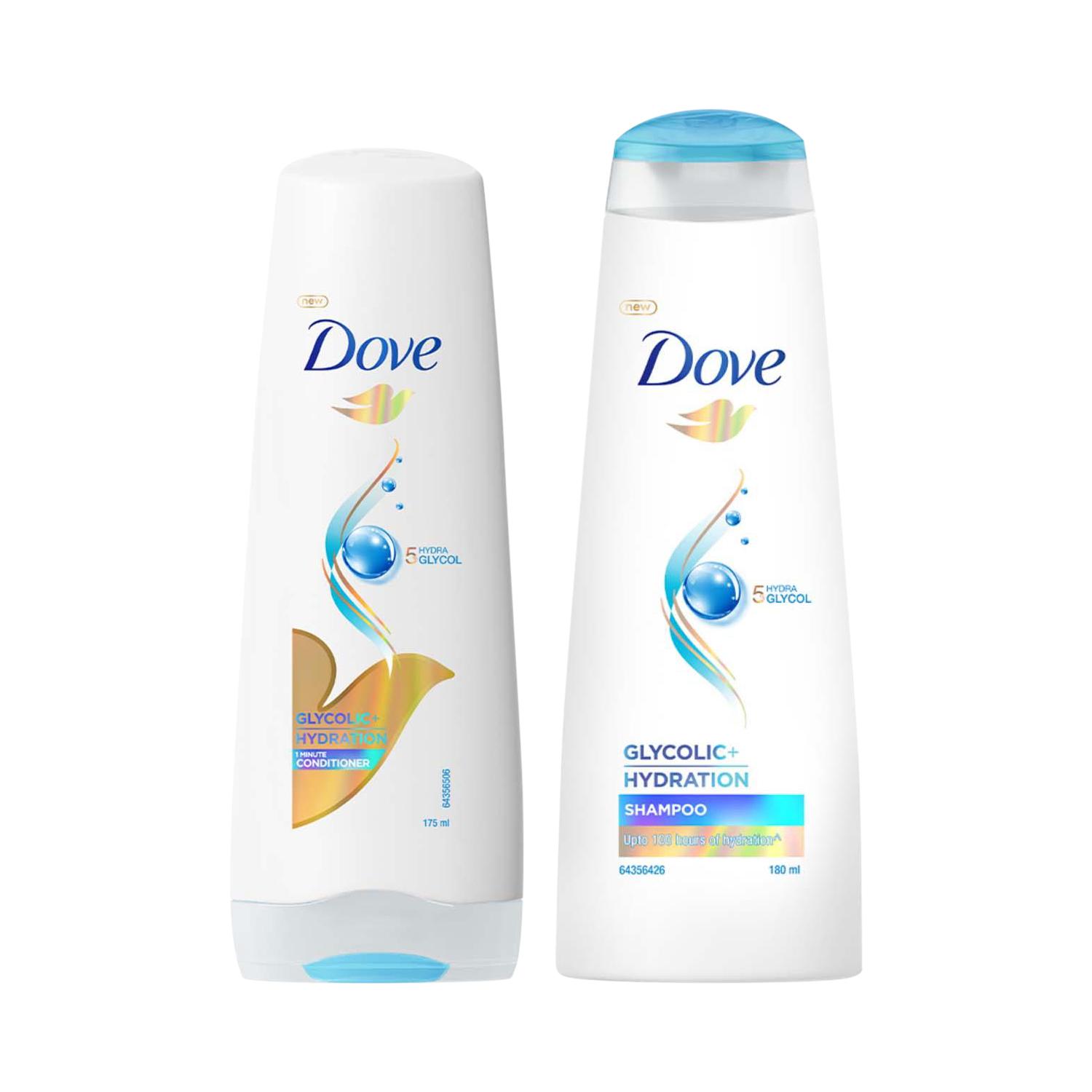 Dove | Dove Glycolic Hydration Combo - Shampoo (180 ml) + Conditioner (175 ml)