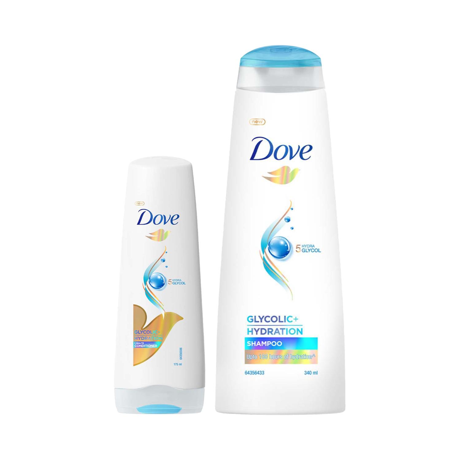 Dove | Dove Glycolic Hydration Combo - Shampoo (340 ml) + Conditioner (175 ml)