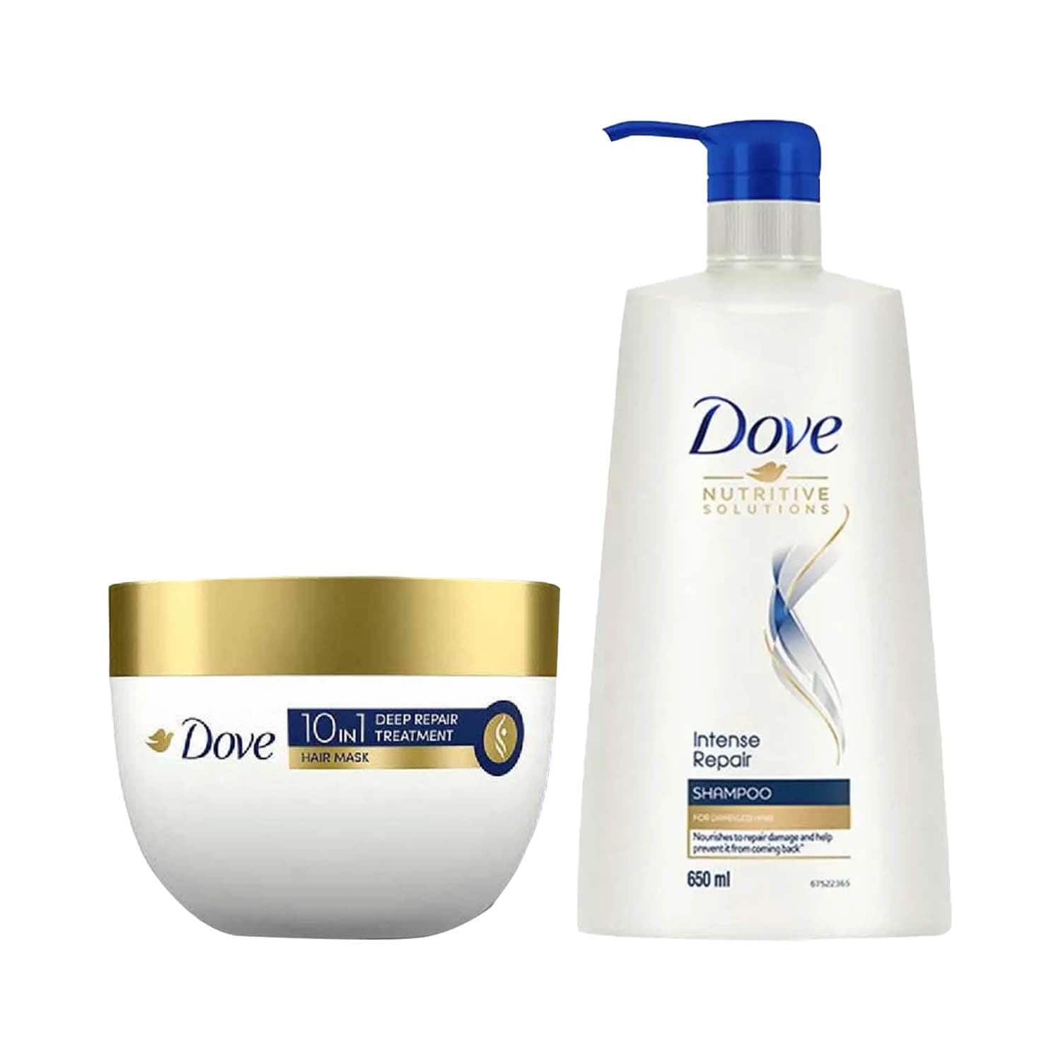 Dove | Dove Hair Therapy Intense Repair Shampoo + 10 in 1 Deep Repair Treatment Hair Mask Combo