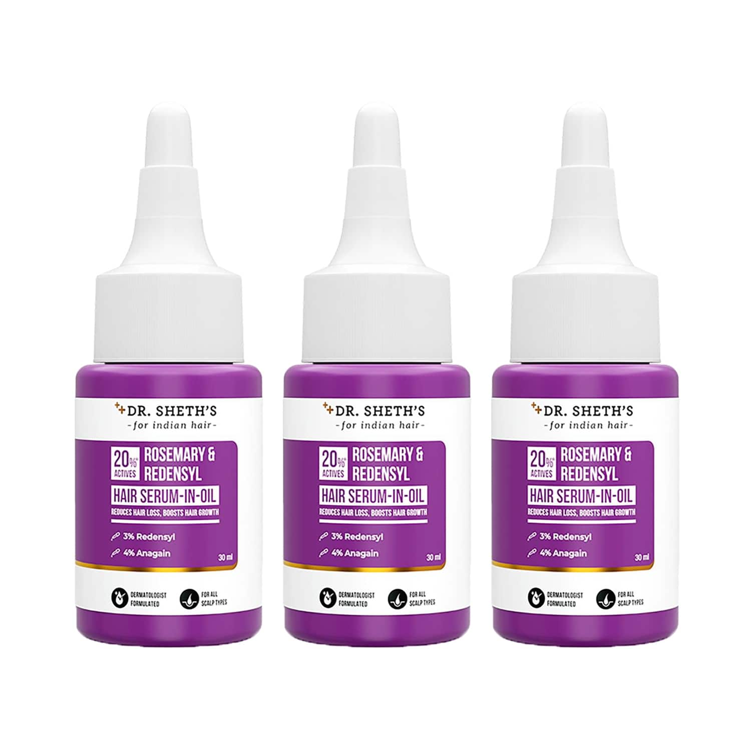 Dr. Sheth's | Dr. Sheth's Rosemary & Redensyl Hair Serum-In-Oil - Pack of 3 Combo