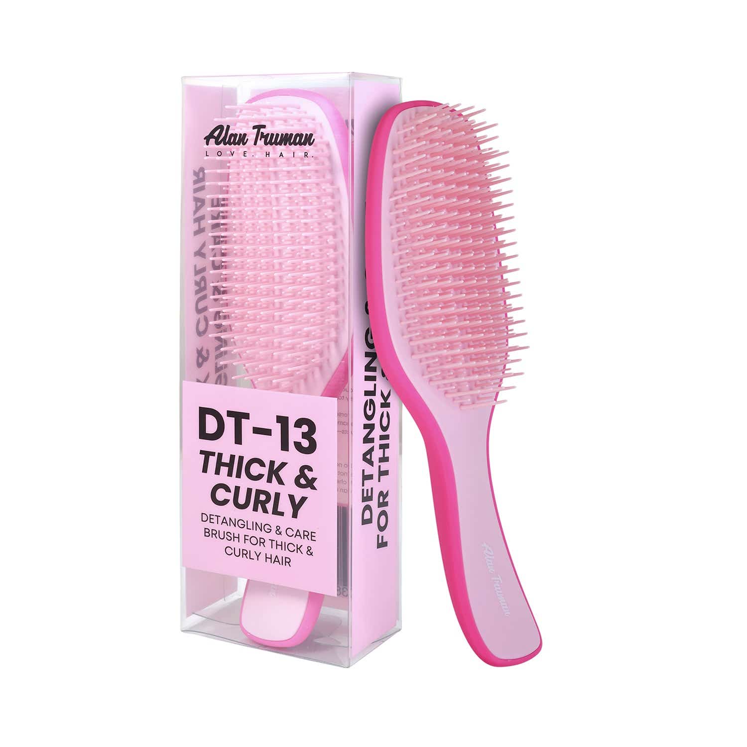 Alan Truman | Alan Truman Dt-13 Thick & Curly - Detangling & Care Brush - Pink