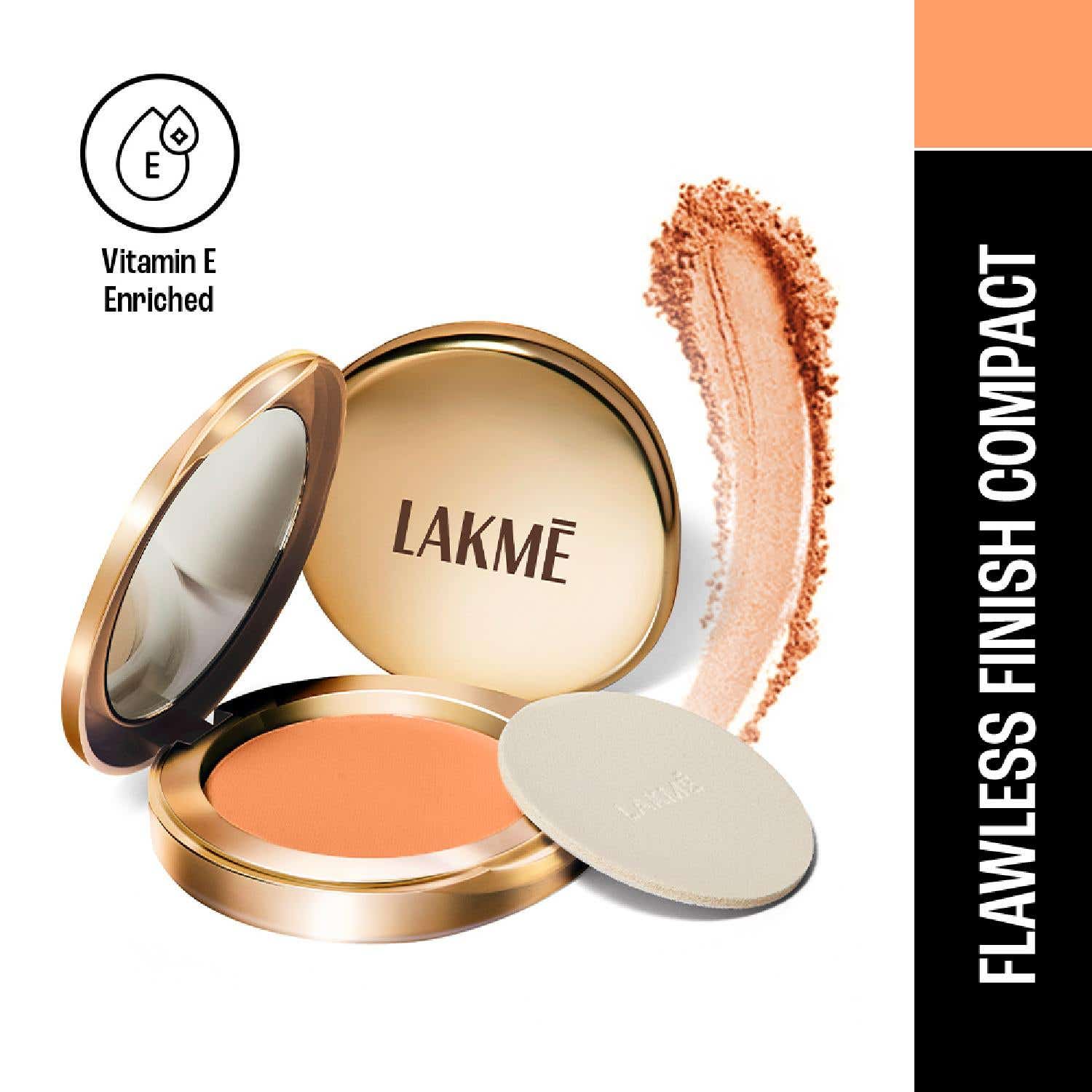 Lakme | Lakme 9 to 5 Powerplay Matte Compact, Oil Control Formula, With Vitamin E, Apricot (8 g)