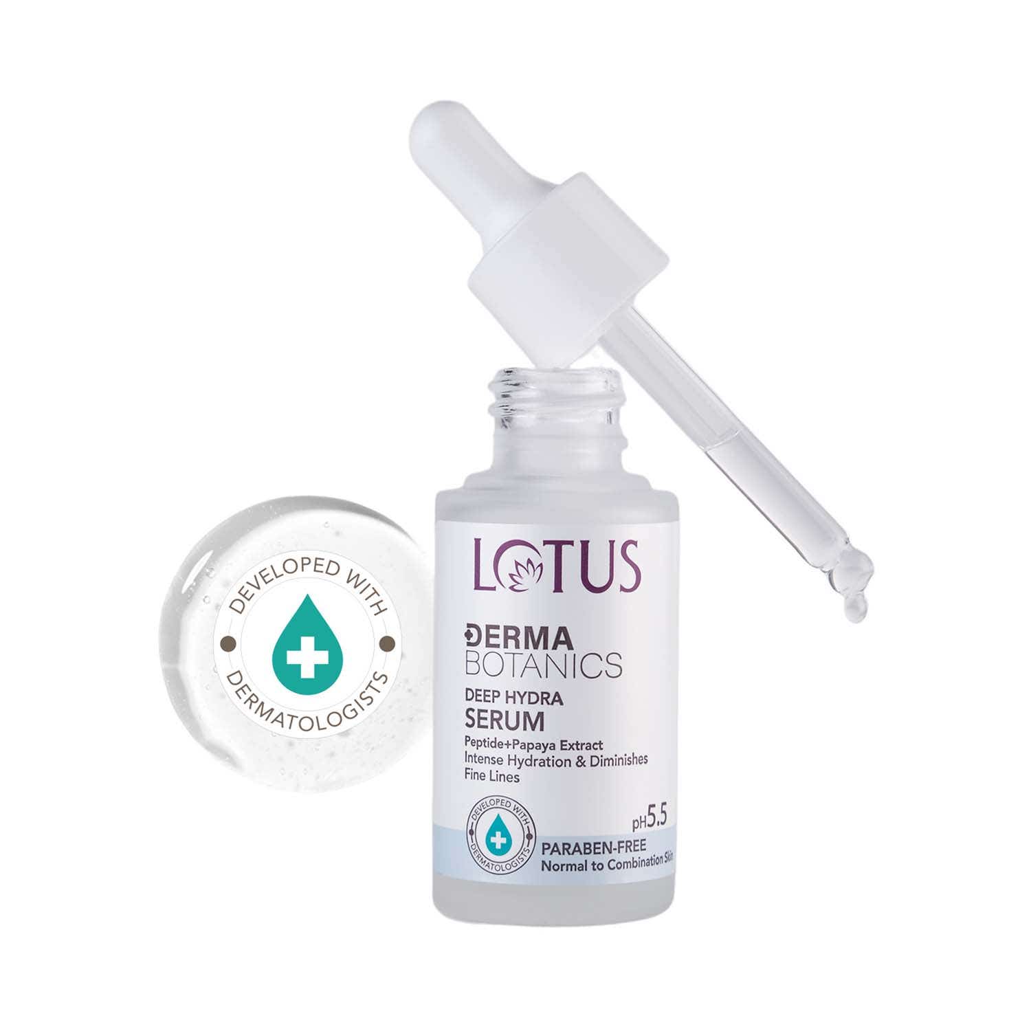 Lotus Herbals | Lotus Dermabotanics Peptide + Papaya Extract Deep Hydra Serum (28 ml)