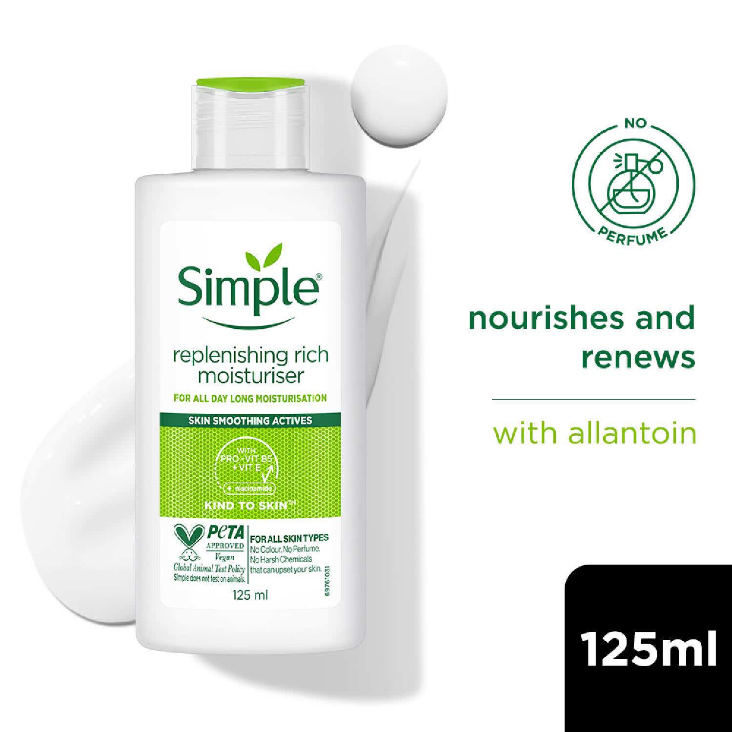 Simple | Simple Kind to Skin Replenishing Rich Moisturiser for All Day-Long Moisturisation (125 ml)