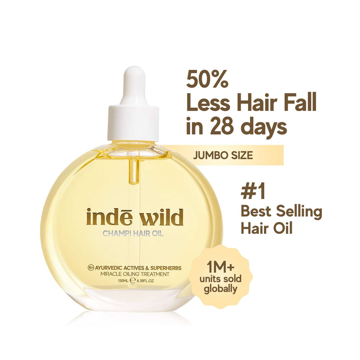 Inde Wild | Inde Wild Champi Hair Oil for Regrowth Hairfall And Dandruff (130ml)