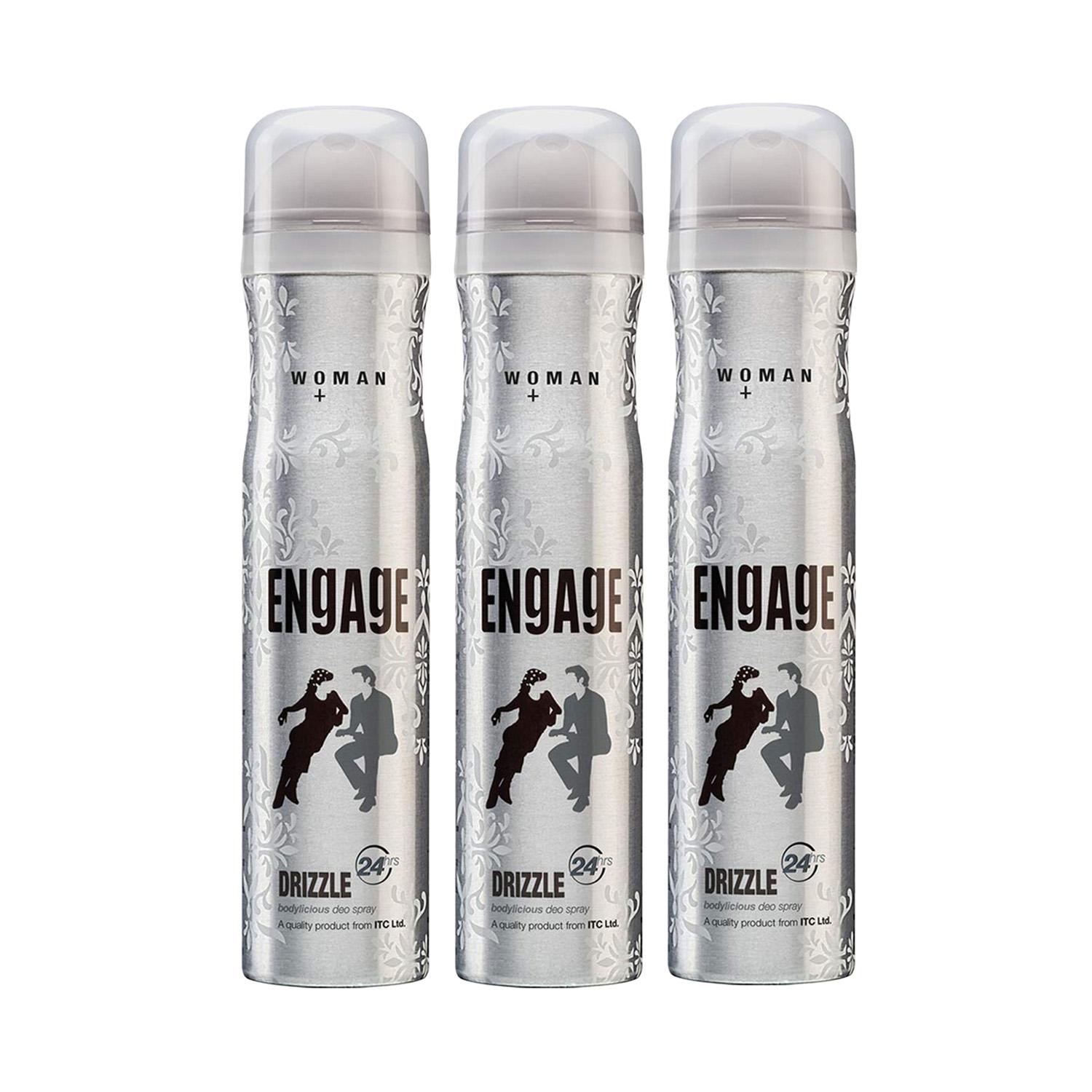 Engage Drizzle Deodorant Spray For Women (Pack of 3) Combo