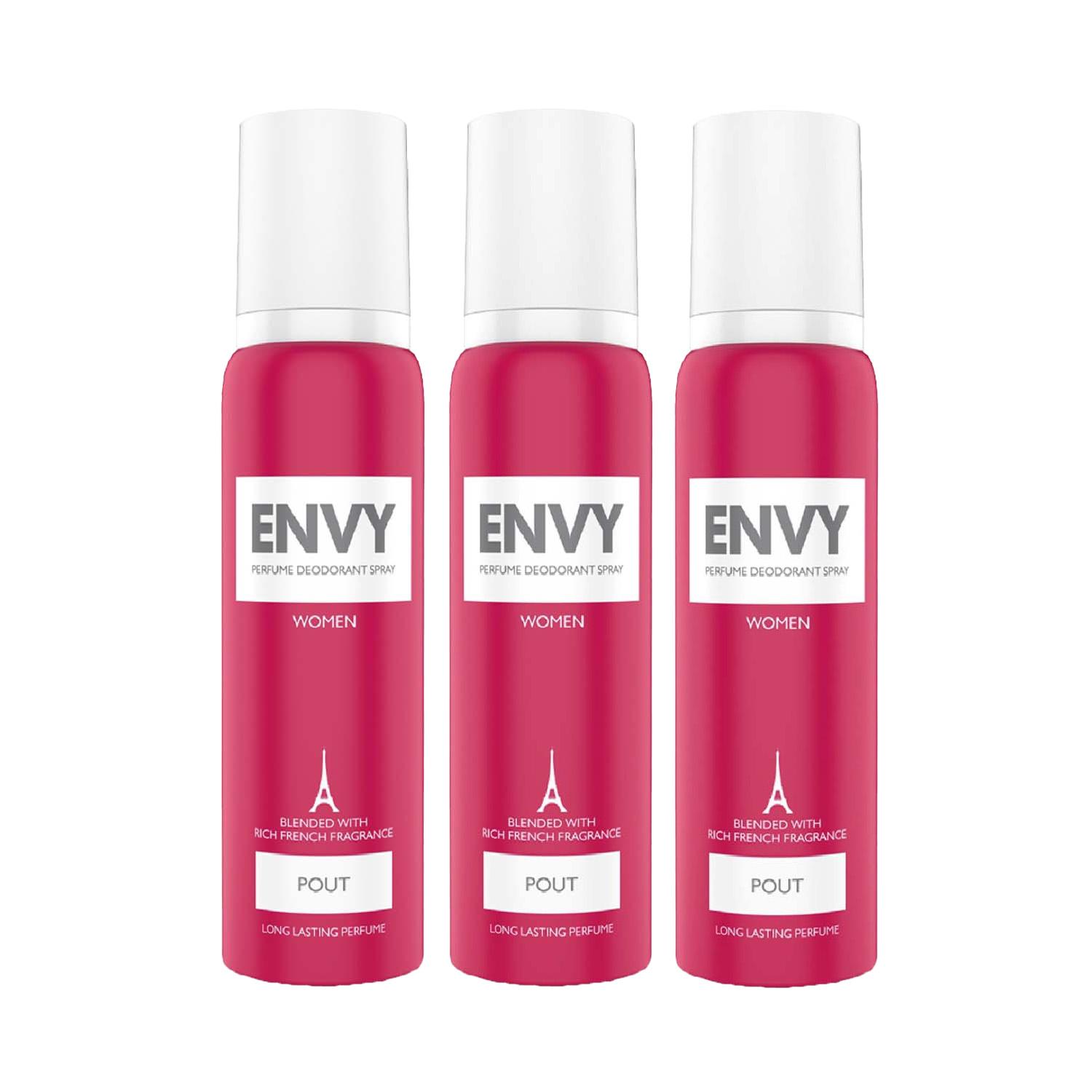 Envy | Envy Pout Deodorant For Women (120 ml) (Pack of 3) Combo