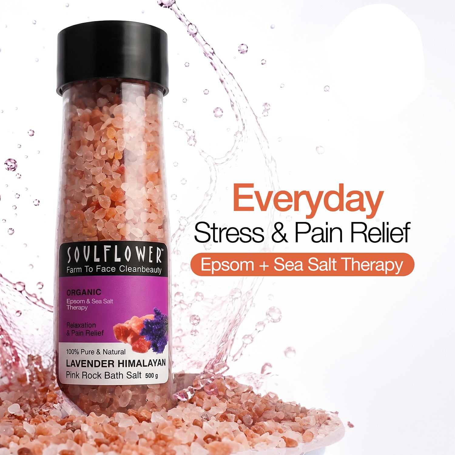 Soulflower | Soulflower Lavender With Himalayan Pink Rock Bath Salt (500 g)