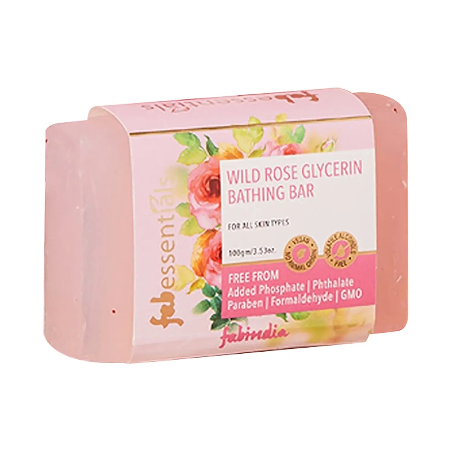 Fabessentials by Fabindia | Fabessentials by Fabindia Wild Rose Glycerine Bathing Bar (100g)