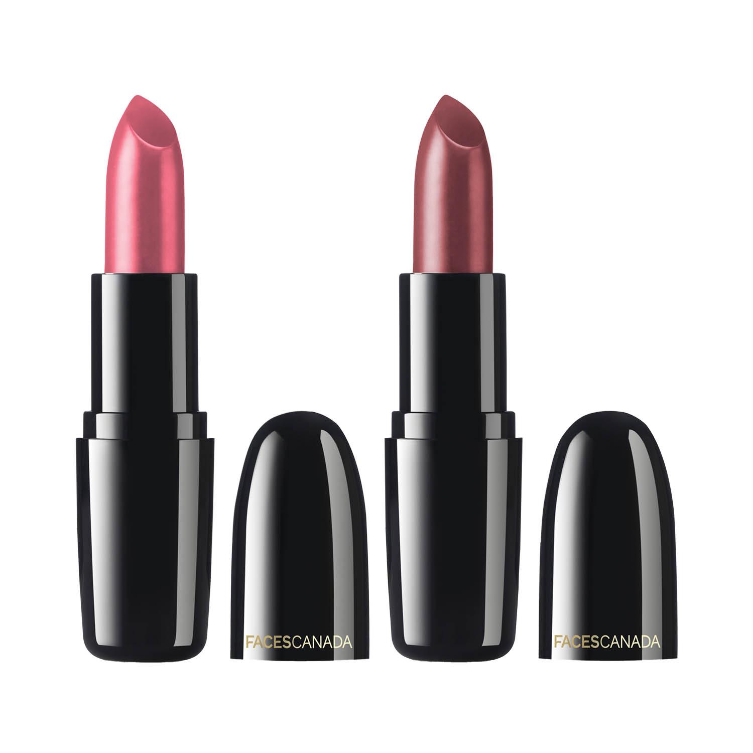 Faces Canada | Faces Canada Weightless Creme Finish Lipstick - Summer Ready and Pretty Pink (4g x 2) Combo