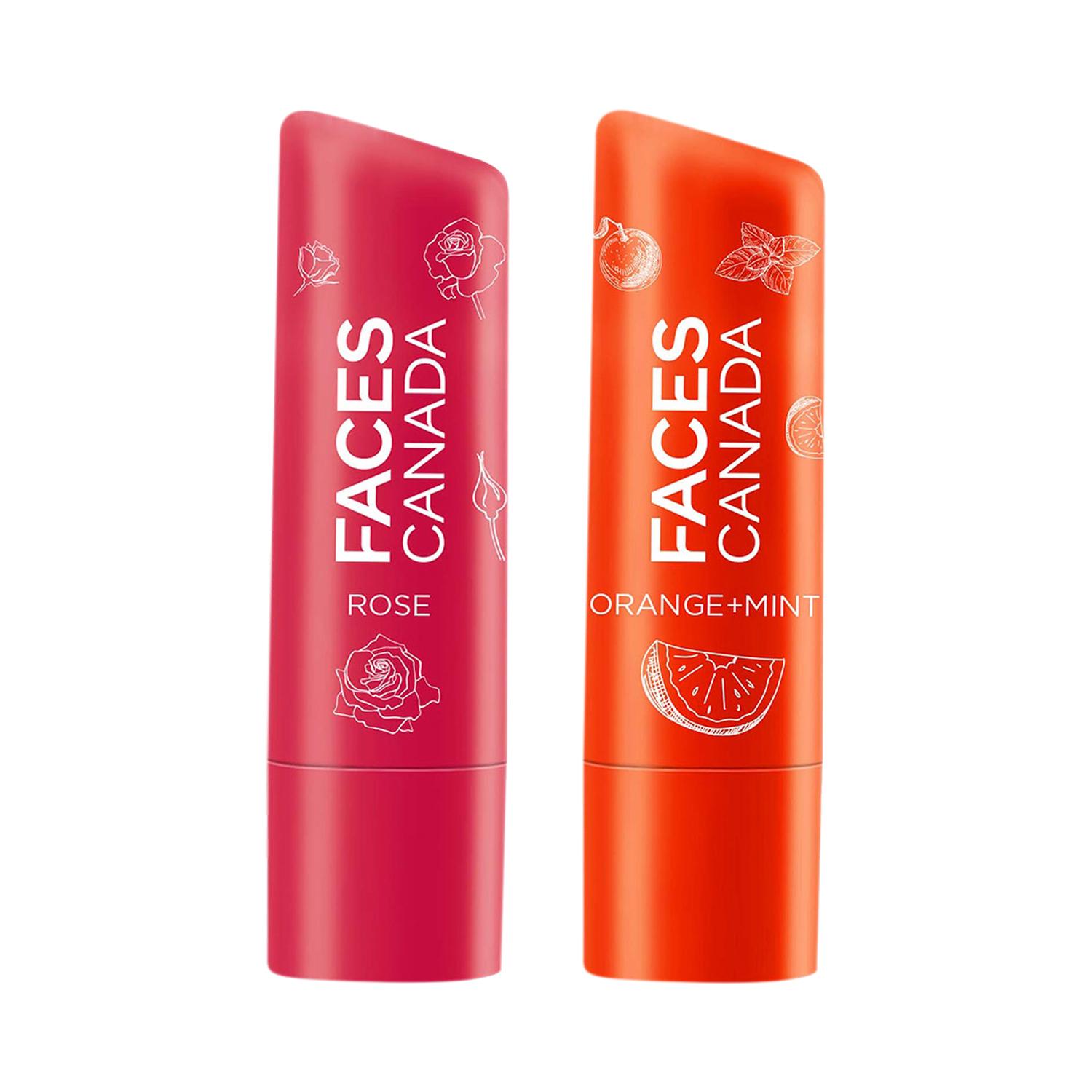 Faces Canada | Faces Canada Lip Balm Combo - Orange Mint + Rose Petal (Pack of 2)