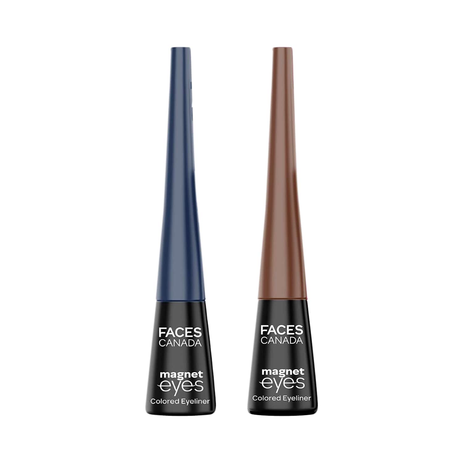 Faces Canada | Faces Canada Magneteyes Color Eyeliners Combo - Dazzling Blue and Powerful Brown (Pack of 2)