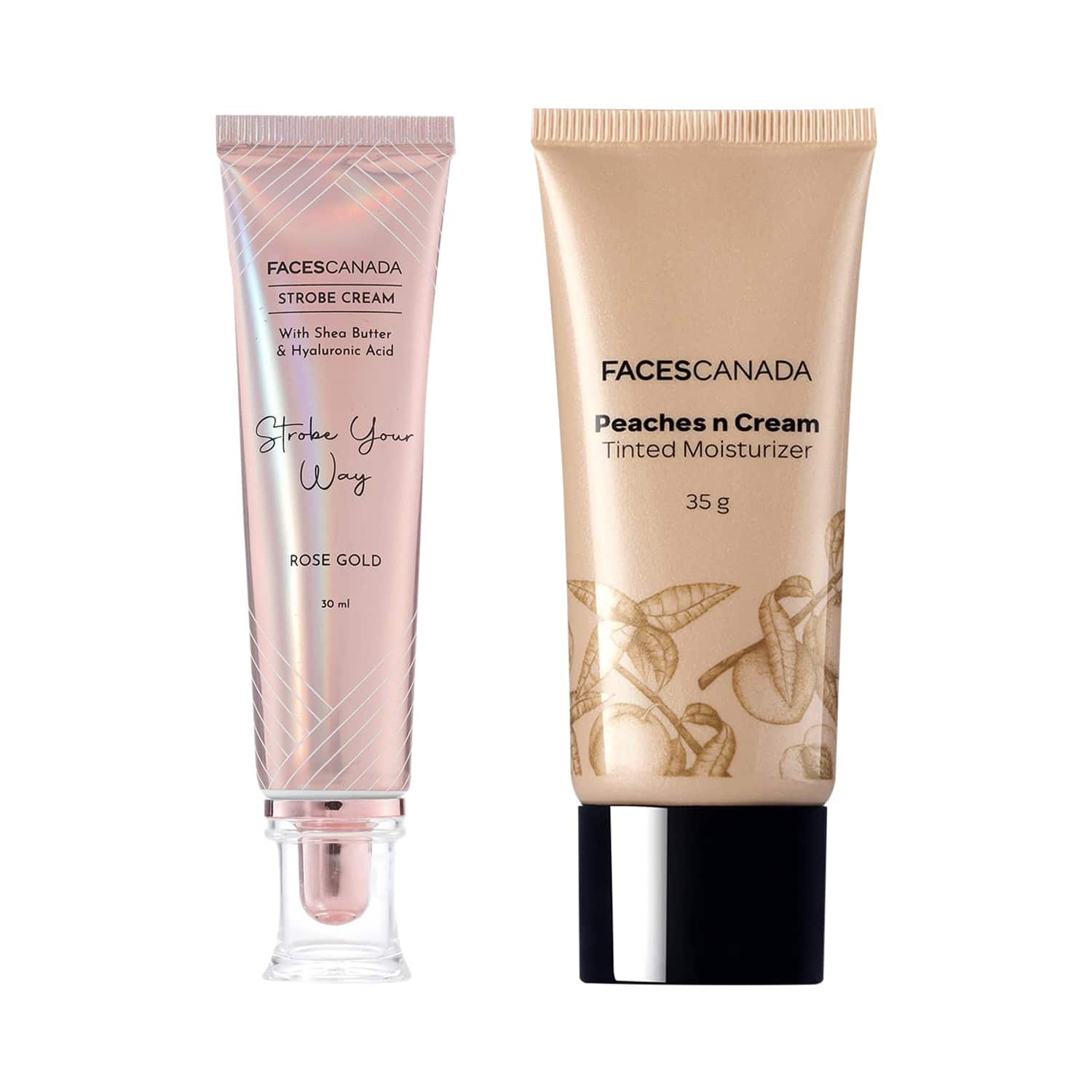 Faces Canada | Faces Canada 2-Step Glow Getter Makeup Kit - Rose Gold Strobe Cream(30 ml), Tinted Moisturizer(35 g)