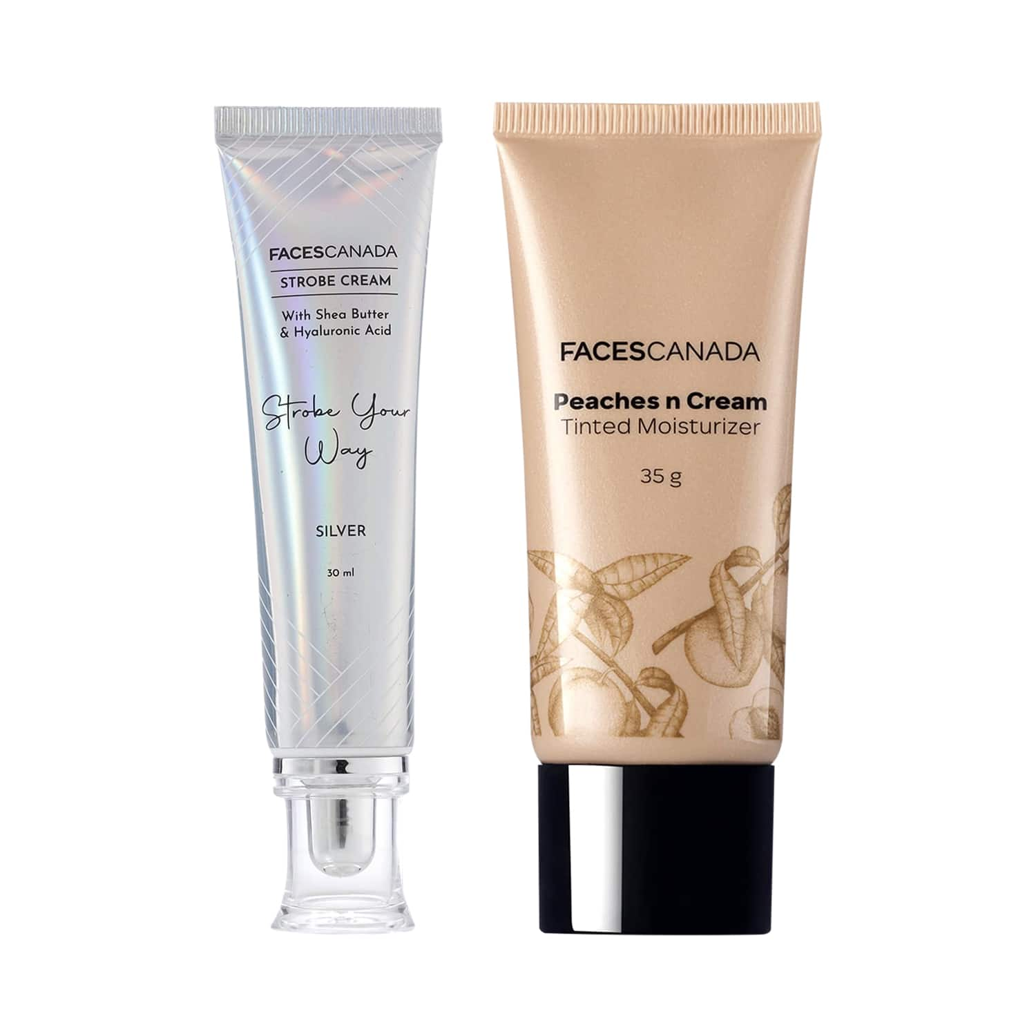 Faces Canada | Faces Canada 2-Step Glow Getter Makeup Kit - Silver Strobe Cream(30 ml), Tinted Moisturizer (35 g)