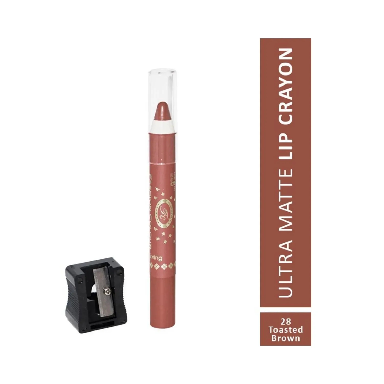 Fashion Colour | Fashion Colour Ultra Matte Lip Crayon - 28 Toasted Brown (2.8g)
