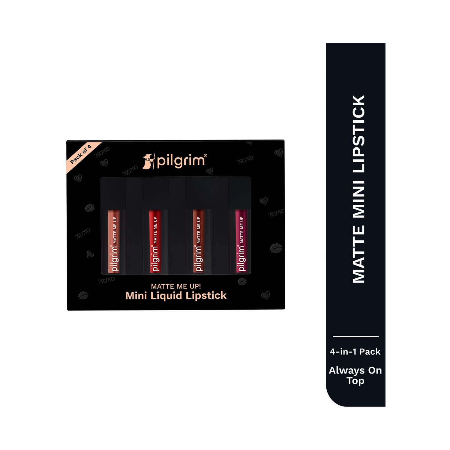 Pilgrim | Pilgrim Matte Me Up! Mini 4 In 1 Liquid Lipstick - Always On Top (4 pcs)