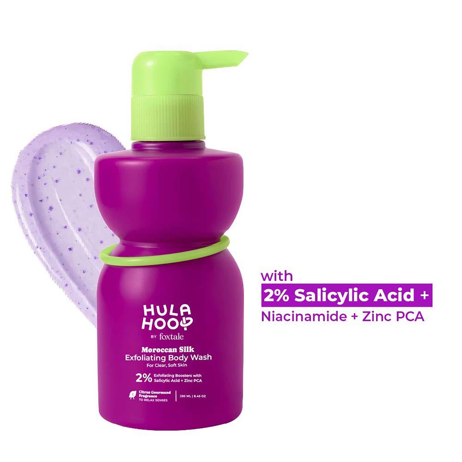Foxtale Exfoliating Body Wash 2% Salicylic Acid Zinc PCA Reduces Body Acne Smoothens Skin (250 ml)