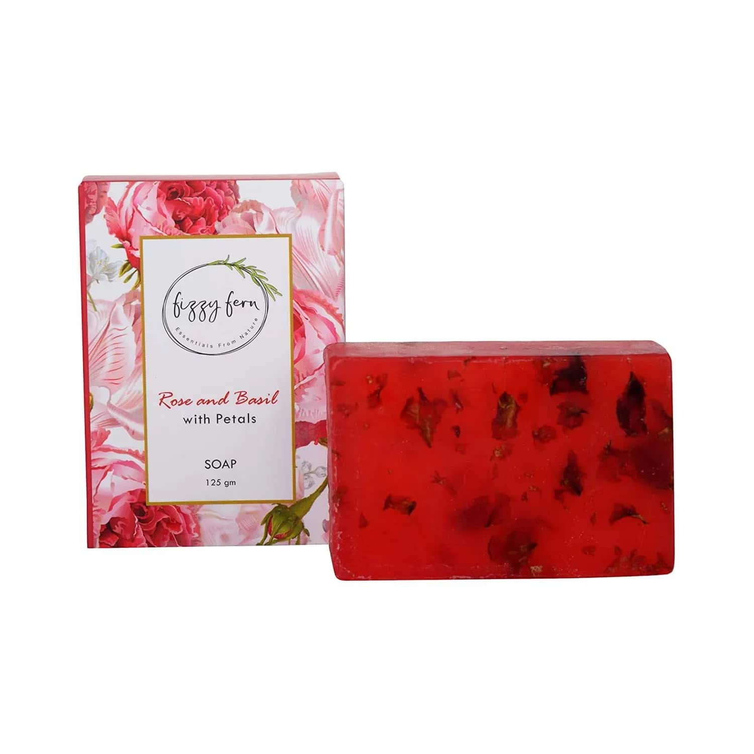 Fizzy Fern | Fizzy Fern Rose & Basil Soap With Petals (125g)