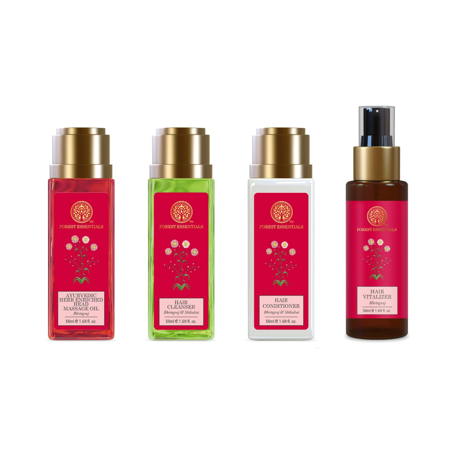 Forest Essentials | Forest Essentials Mini Hair Ritual For Stronger Hair,  4-Step Revitalising Regime