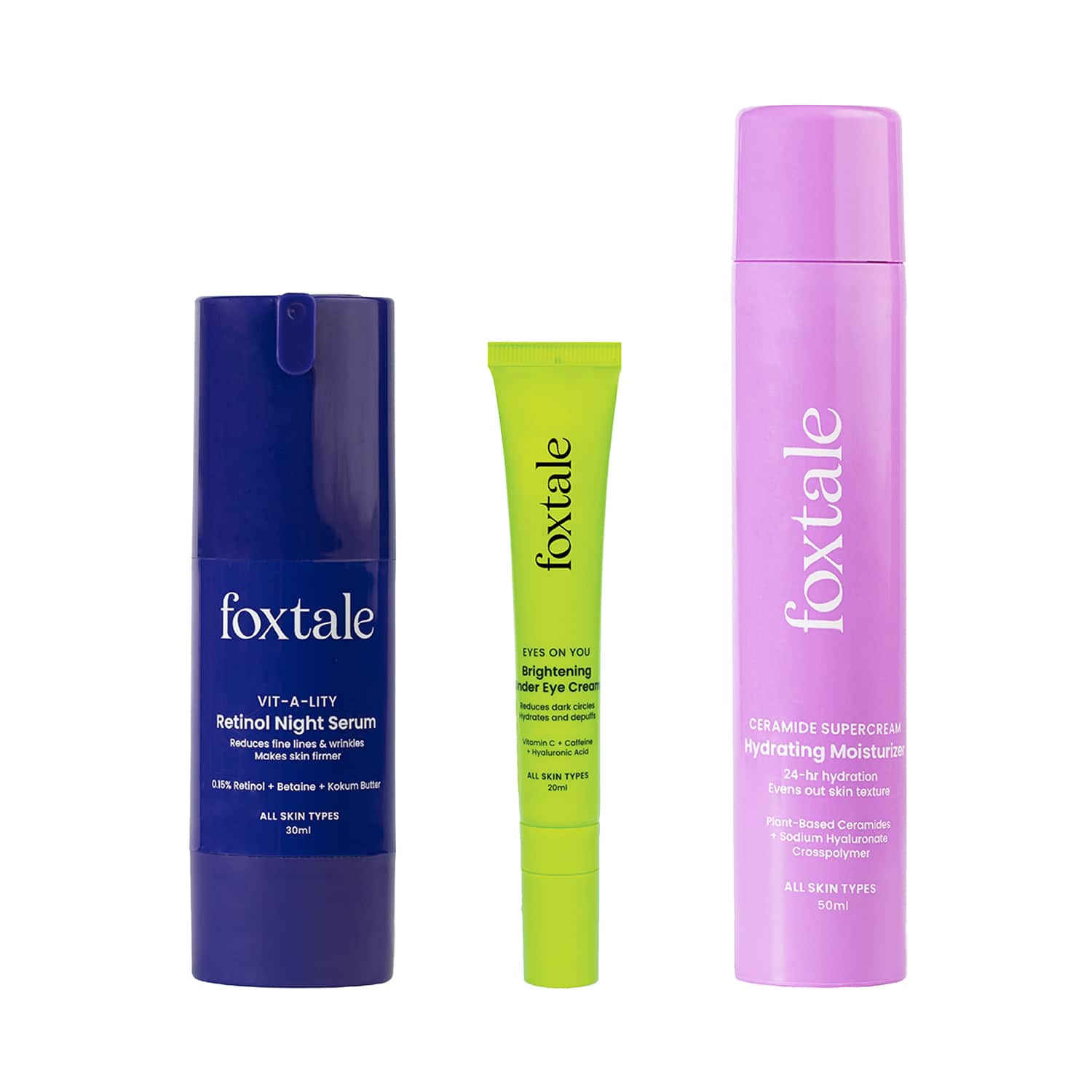 Foxtale | Foxtale Youthful Glow Combo with Night Serum, Eye Cream & Moisturizer for Ageless Glow