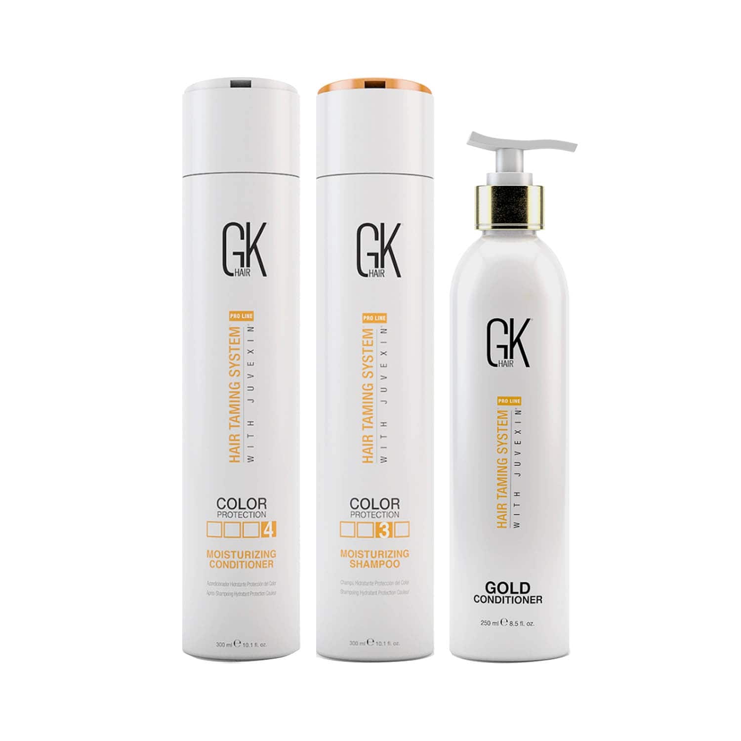GK Hair | GK Hair Moisturizing Shampoo and Conditioner(300 ml) with Gold Condtioner (250 ml)