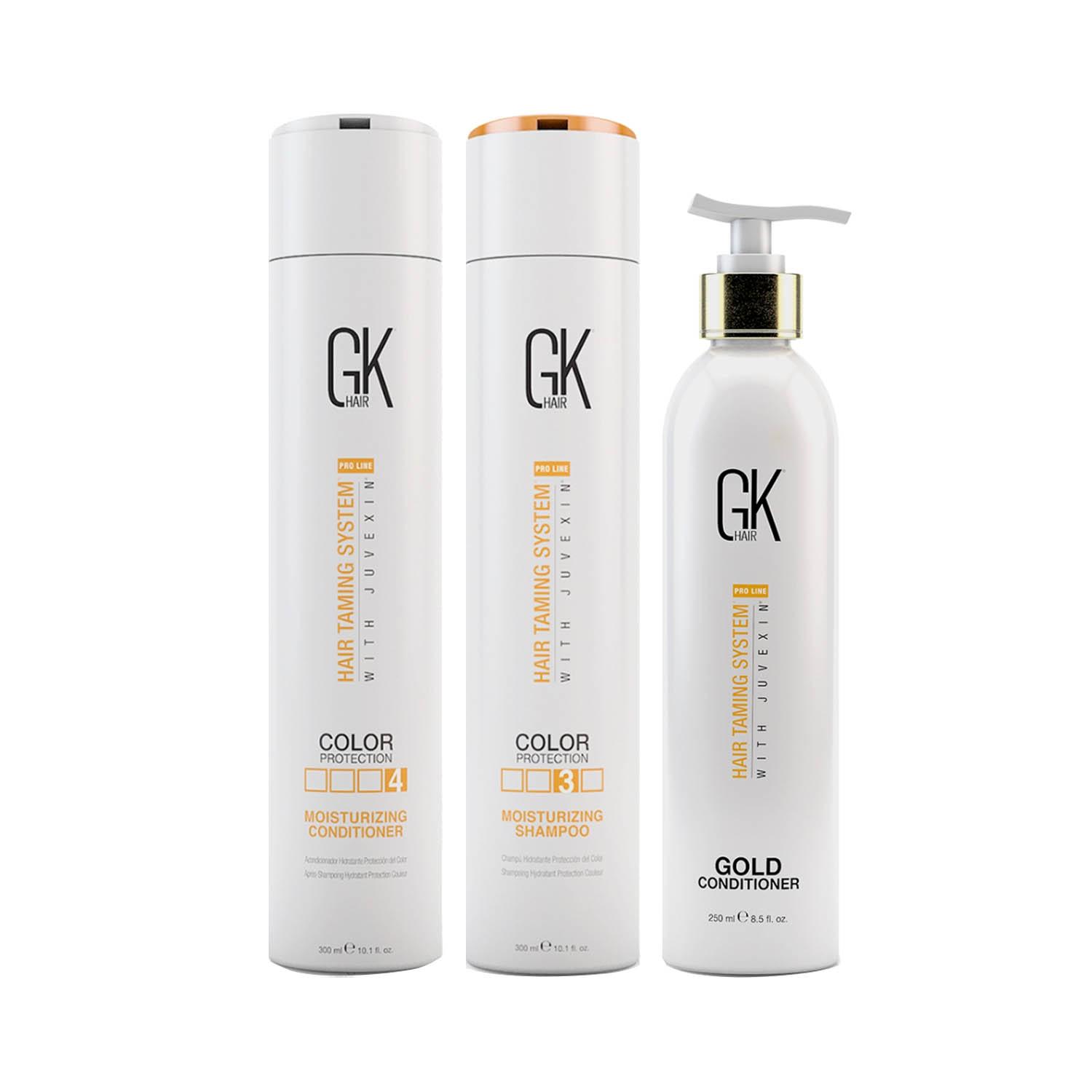 GK Hair | GK Hair Moisturizing Shampoo and Conditioner 300ml with Gold Condtioner 250ml