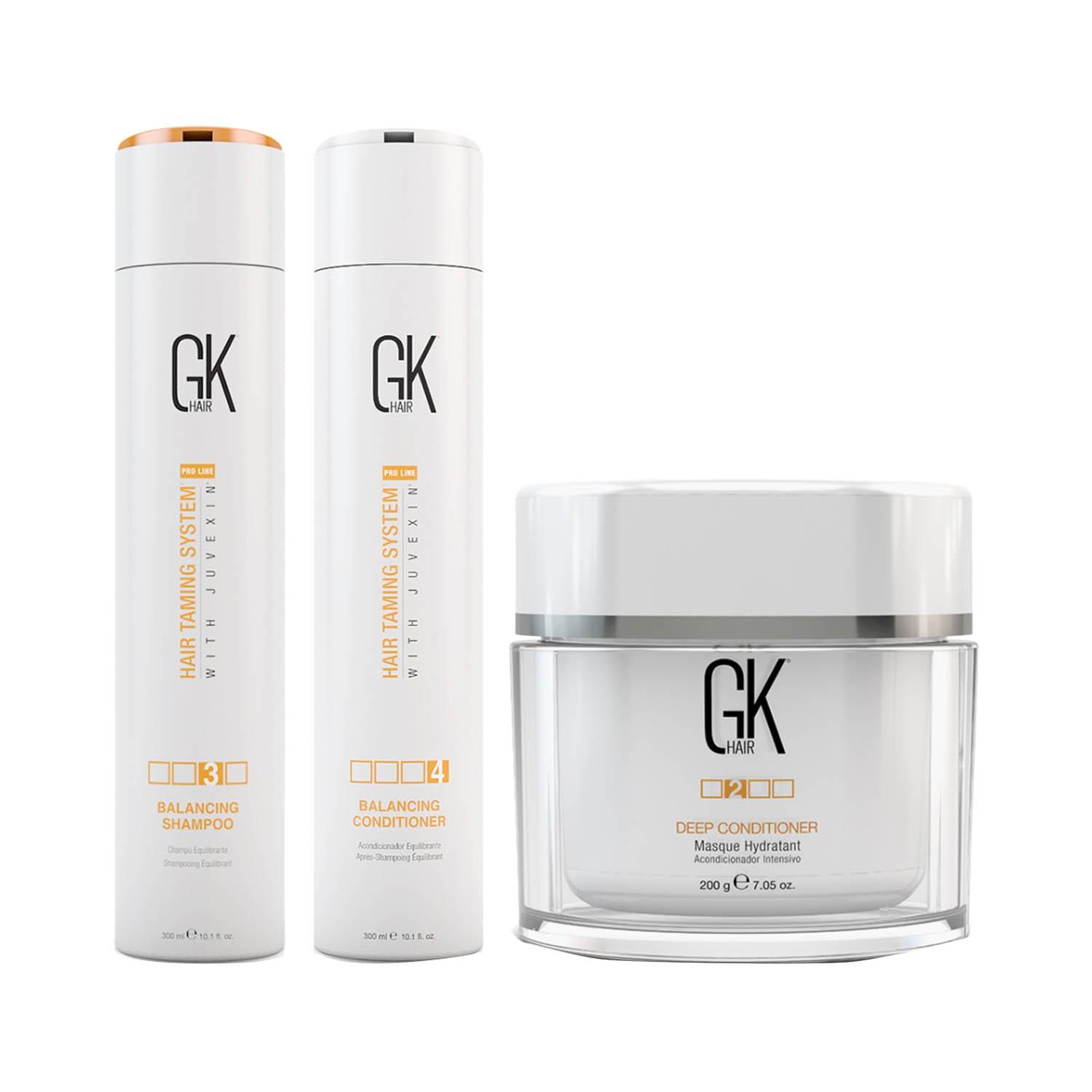 GK Hair | GK Hair Balancing Shampoo and Conditioner 300ml with Deep Conditioner Masque 200gm