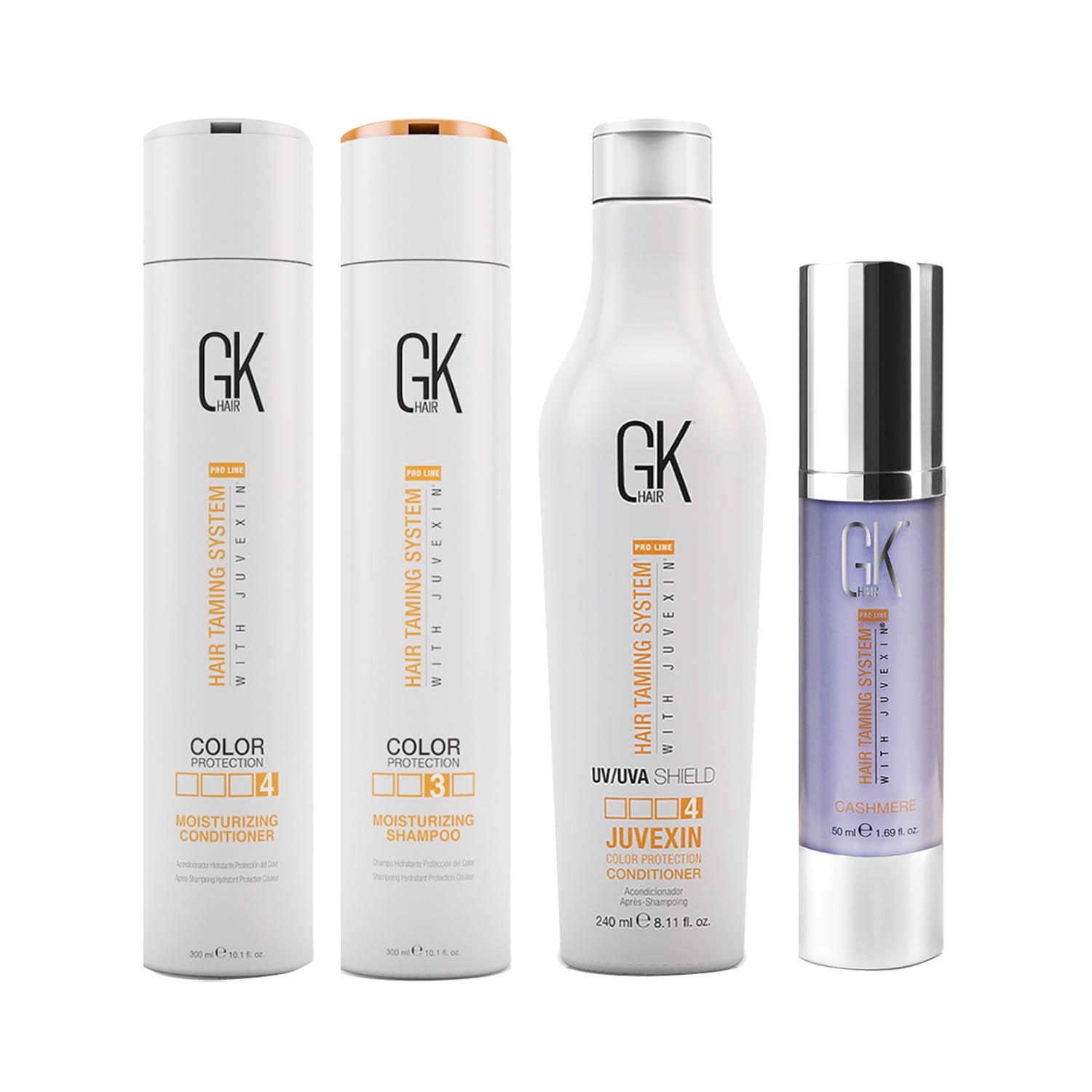 GK Hair | GK Hair Moisturizing Shampoo and Conditioner (300ml)Cashmere (50ml),Color Shield Conditioner Combo