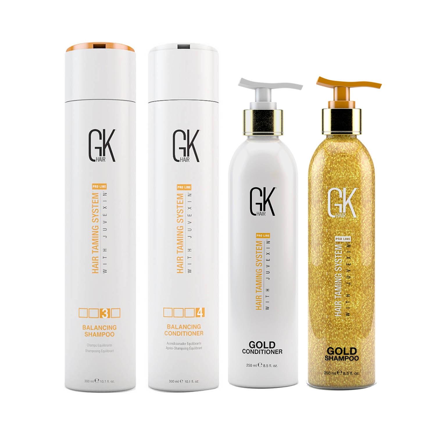 GK Hair | GK Hair Balancing Shampoo and Conditioner 300m with Gold Shampoo and Conditioner 250ml