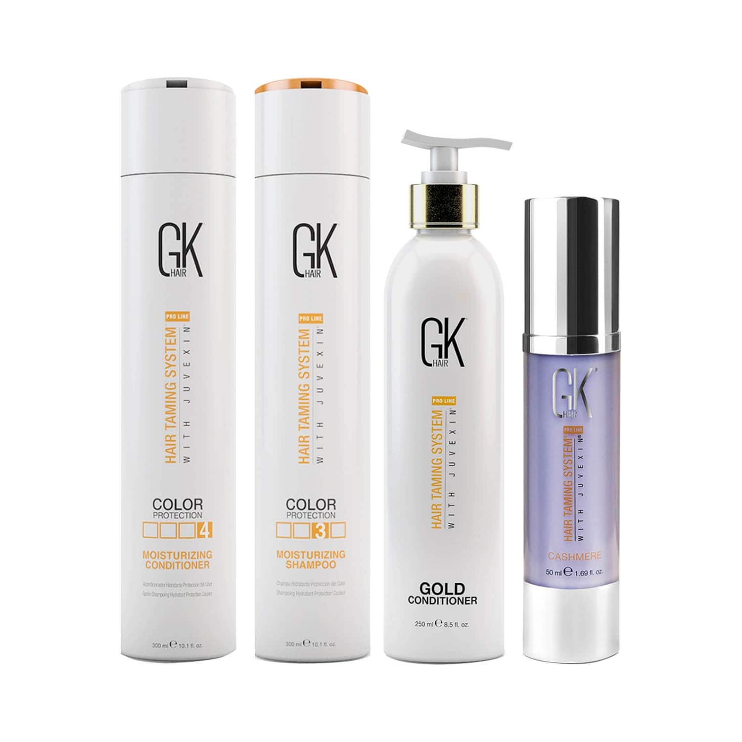 GK Hair | GK Hair Moisturizing Shampoo and Conditioner(300 ml)+ Cashmere (50 ml) & Gold Conditioner (250 ml)