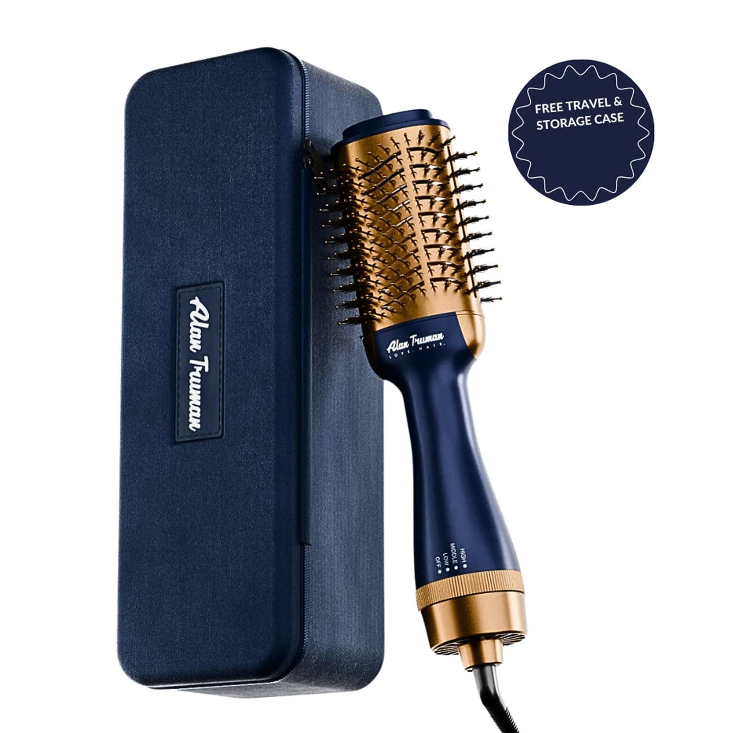 Alan Truman | Alan Truman The Blow Brush with Storage & Travel Case-Midnight Blue (740 g)