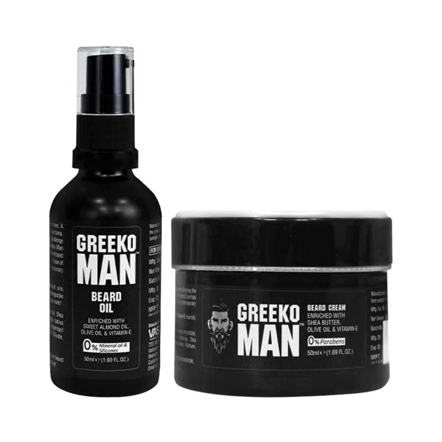 Greeko Man | Greeko Man Beard Oil (50ml) & Beard Cream (50ml) Combo