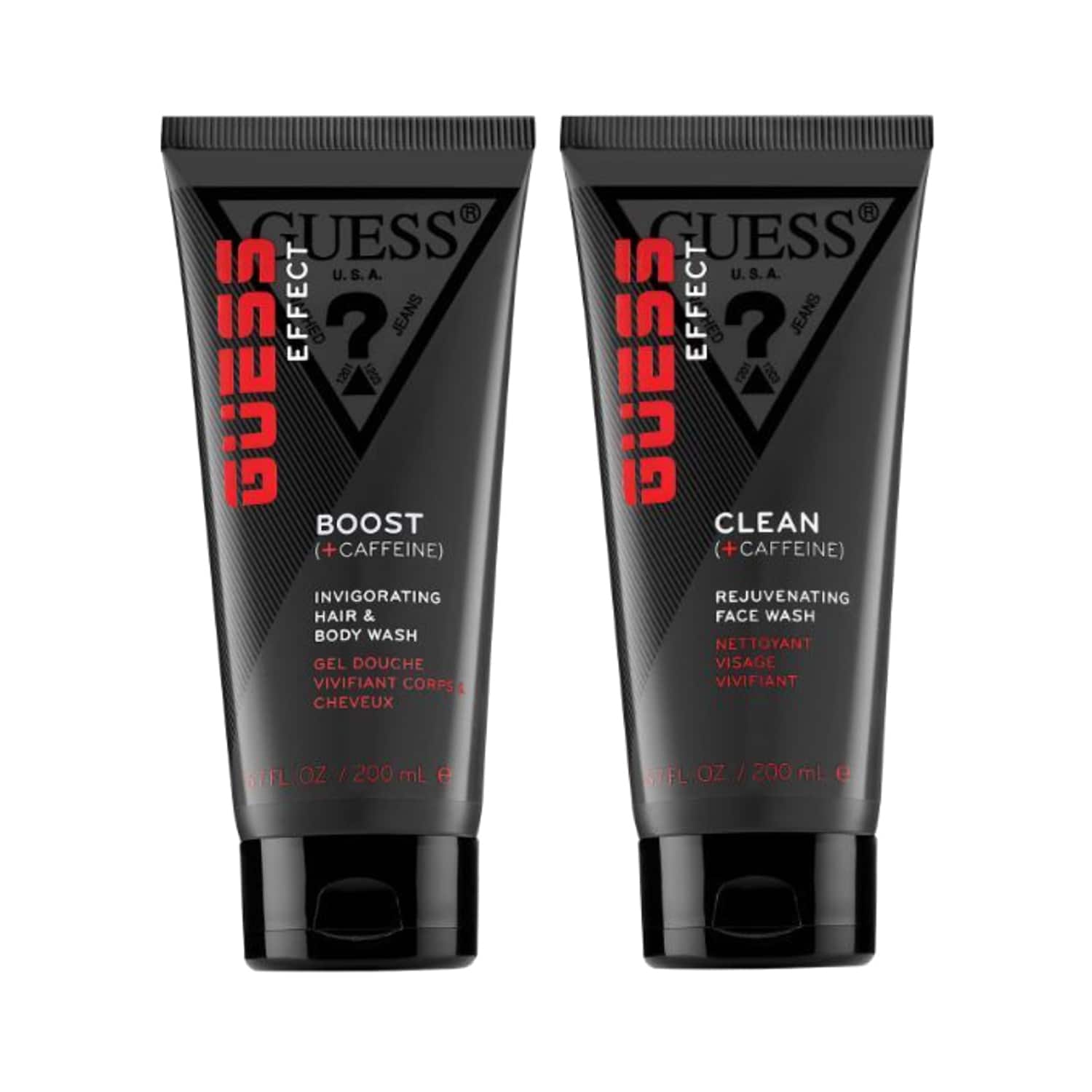 Guess | Guess Caffeine Invigorating Hair & Body Wash (200 ml) & Rejuvenating Face Wash (200 ml) Combo