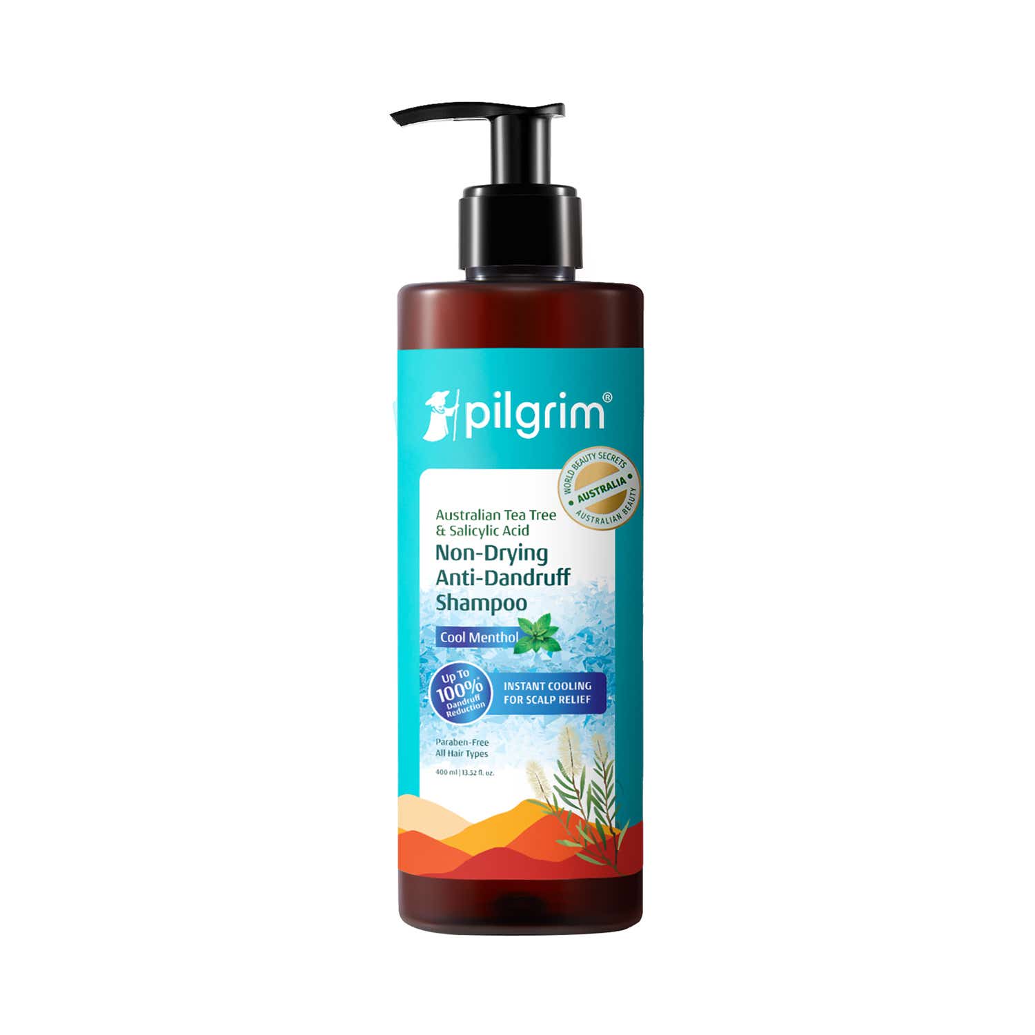 Pilgrim | Pilgrim Australian Tea Tree & Salicylic Acid Cool Menthol Anti-Dandruff Shampoo (400 ml)