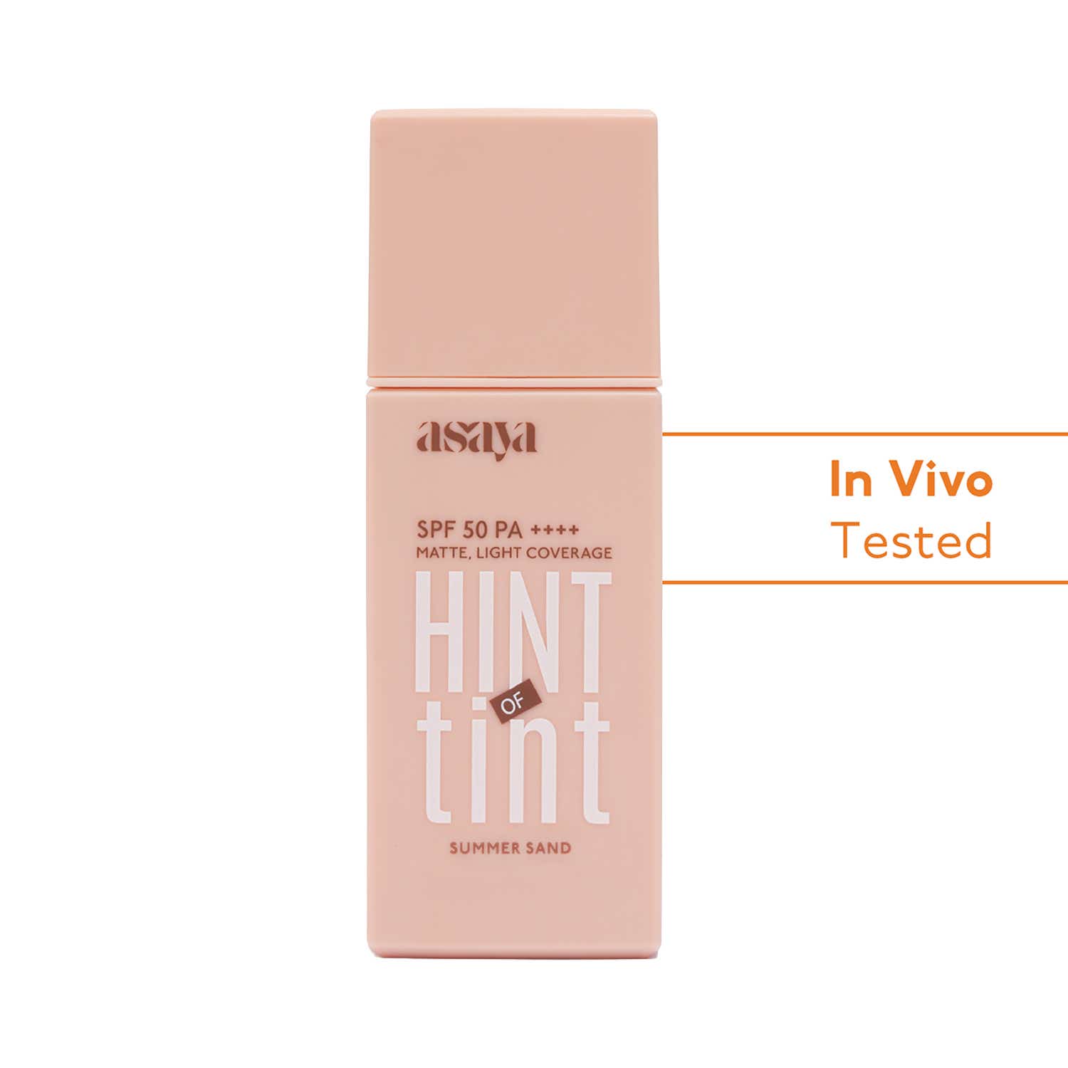 Asaya | Asaya Hint of Tint Tinted Sunscreen SPF 50 PA++++ In-VIVO Tested,Seashell Light (40 ml)