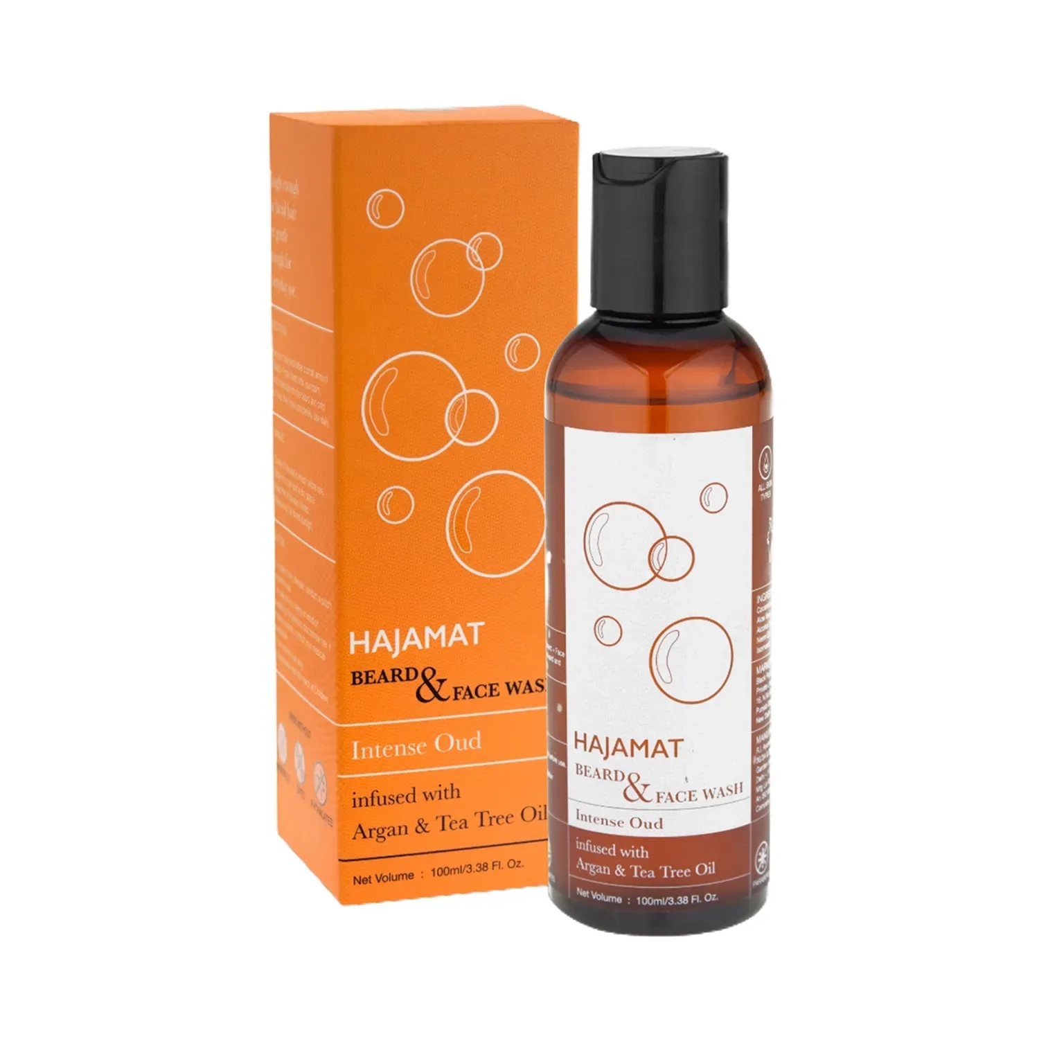 Hajamat | Hajamat Beard & Face Wash With Argan & Tea Tree, Intense Oud Fragrance 100 ml