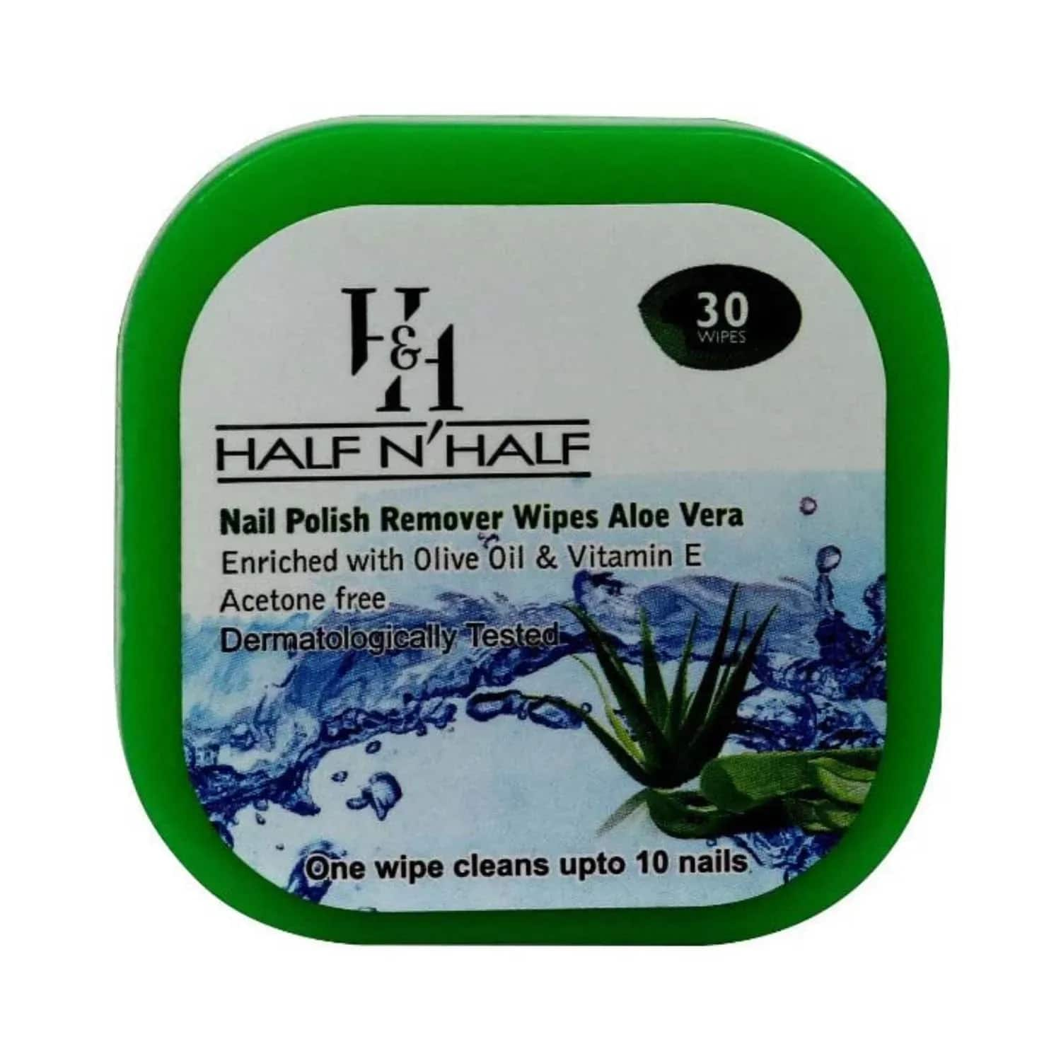 Half N Half | Half N Half Aloe Vera Nail Polish Remover Wipes - (30 Pcs)