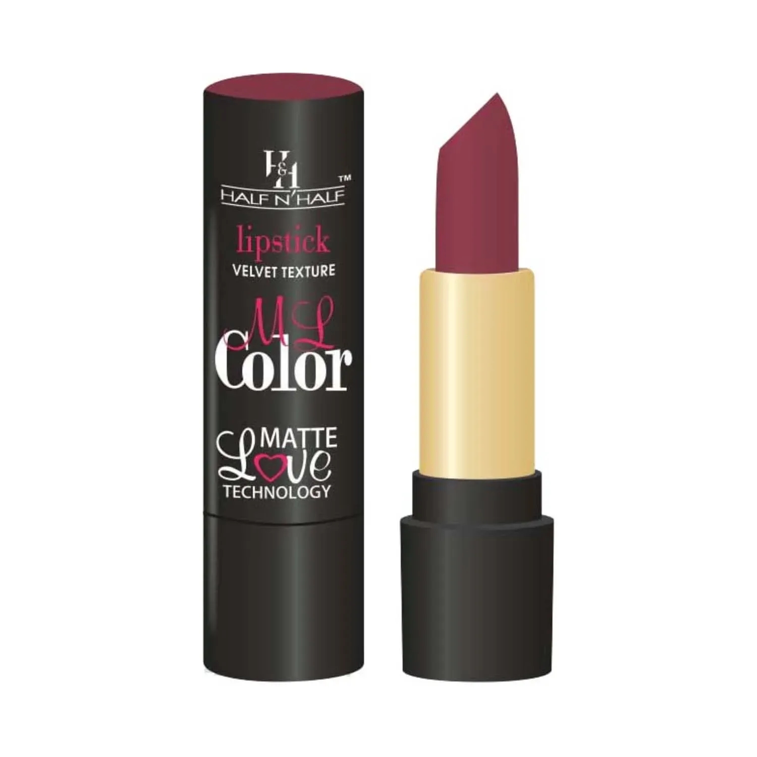 Half N Half | Half N Half Velvet Matte Texture My Colour Lipstick - 6 Velvet Maroon (3.8g)