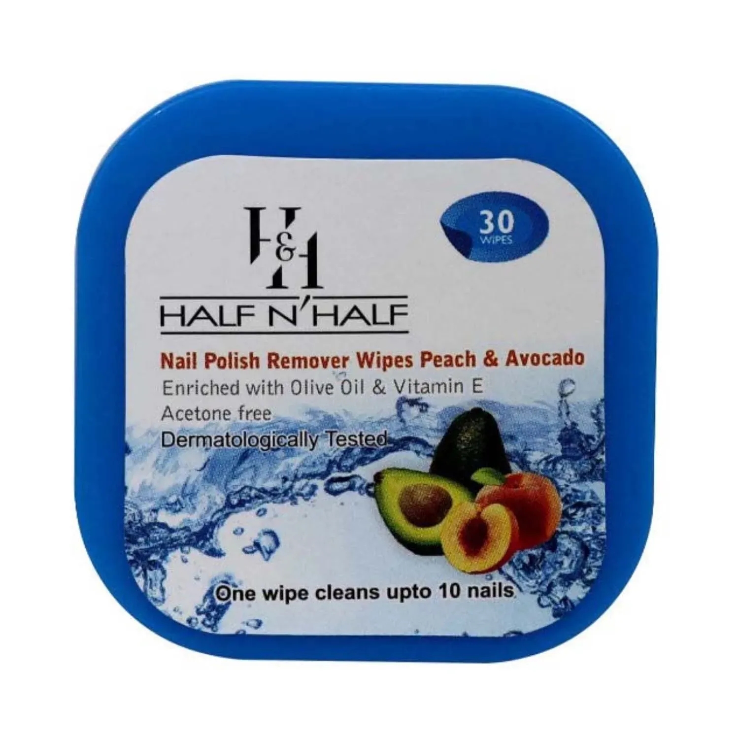 Half N Half | Half N Half Peach & Avocado Nail Polish Remover Wipes - (30 Pcs)