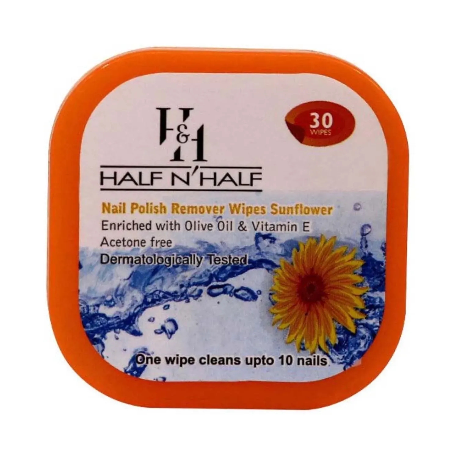 Half N Half | Half N Half Sunflower Nail Polish Remover Wipes - (30 Pcs)