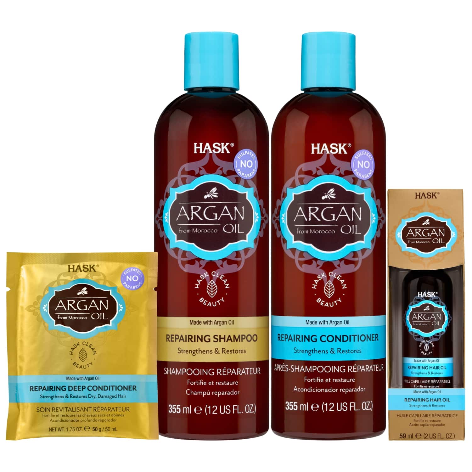 Hask | Hask Argan Oil Strengthening Kit (Shampoo, Conditioner, Hair Oil & Deep Conditioner)